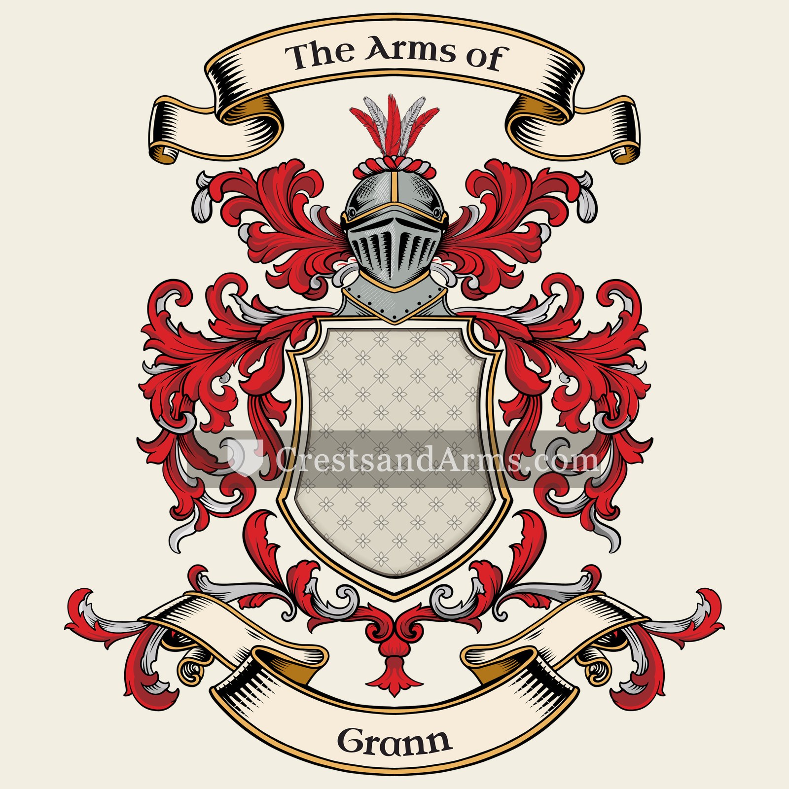 The Grann coat of arms, drawn from the recorded blazon