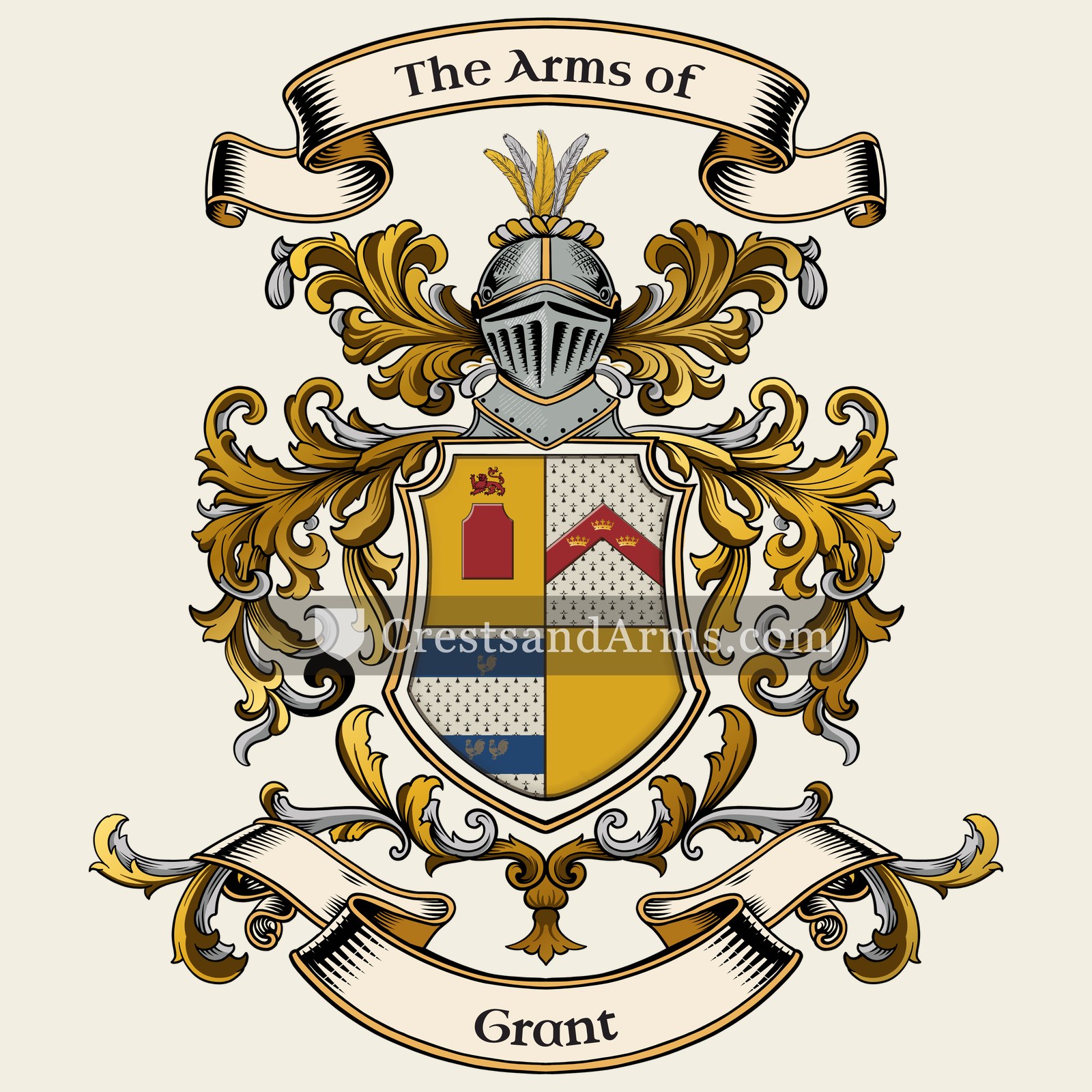 The Grant coat of arms, drawn from the recorded blazon