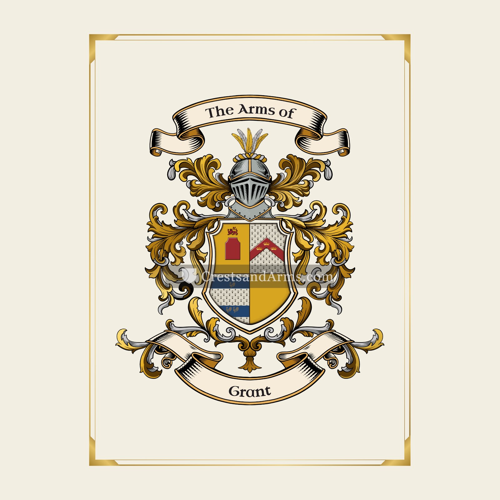 With gold border