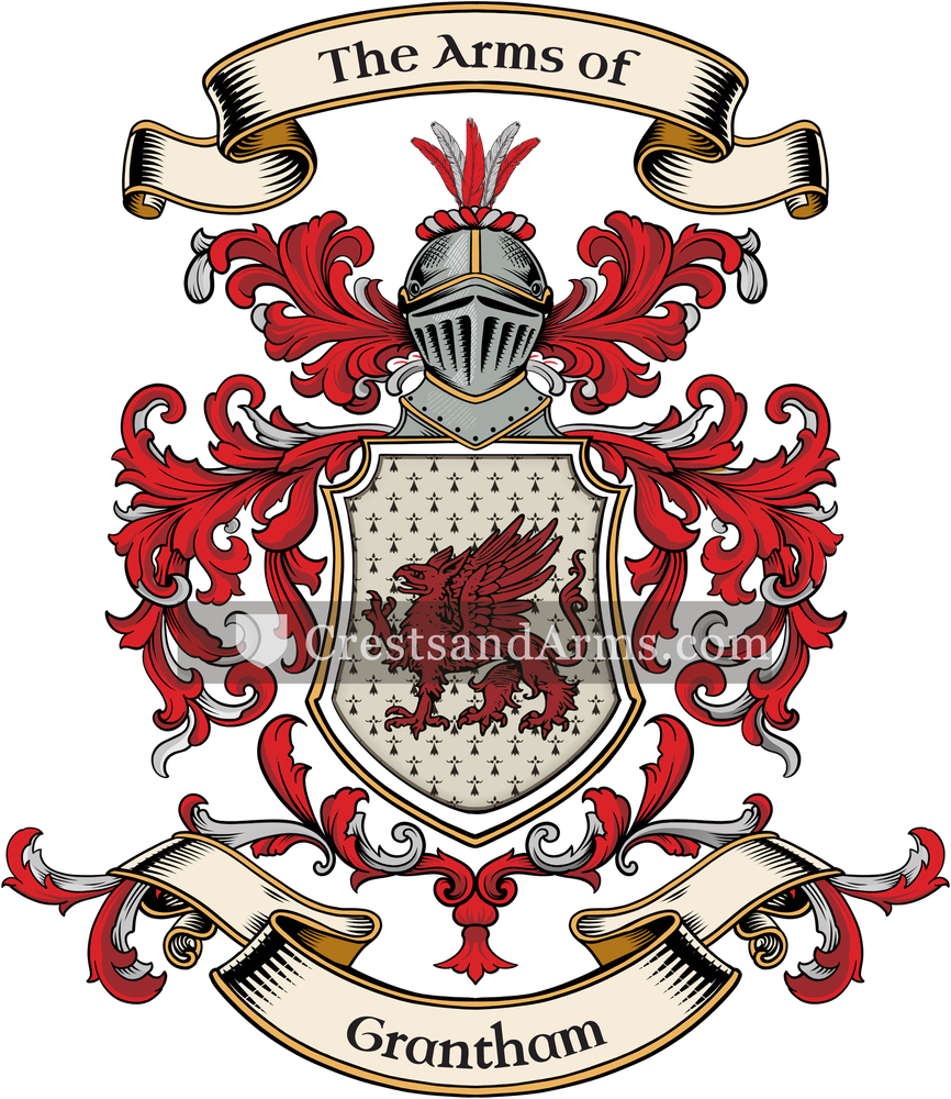 The Grantham coat of arms, drawn from the recorded blazon