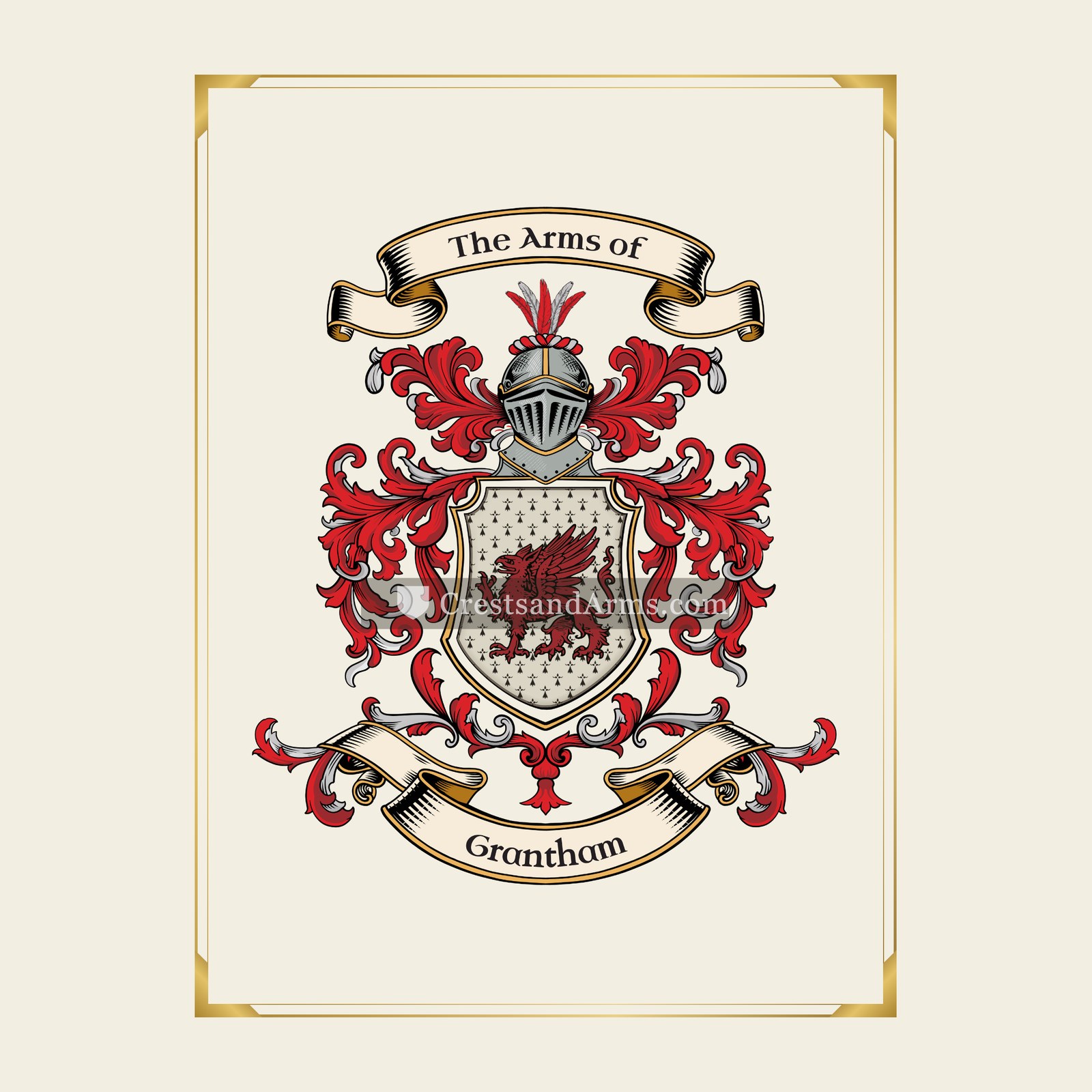 With gold border
