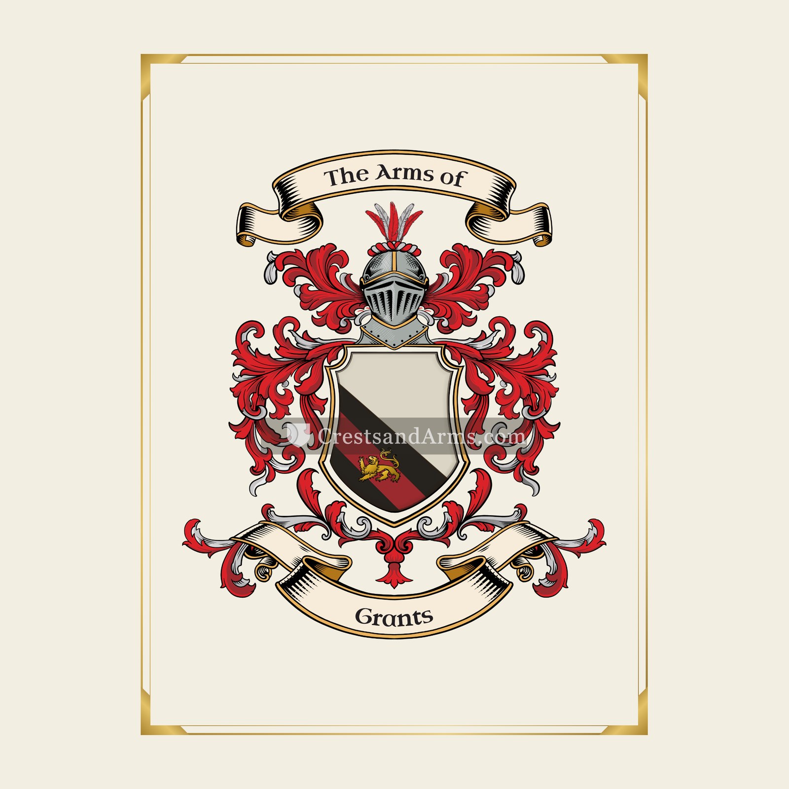 With gold border