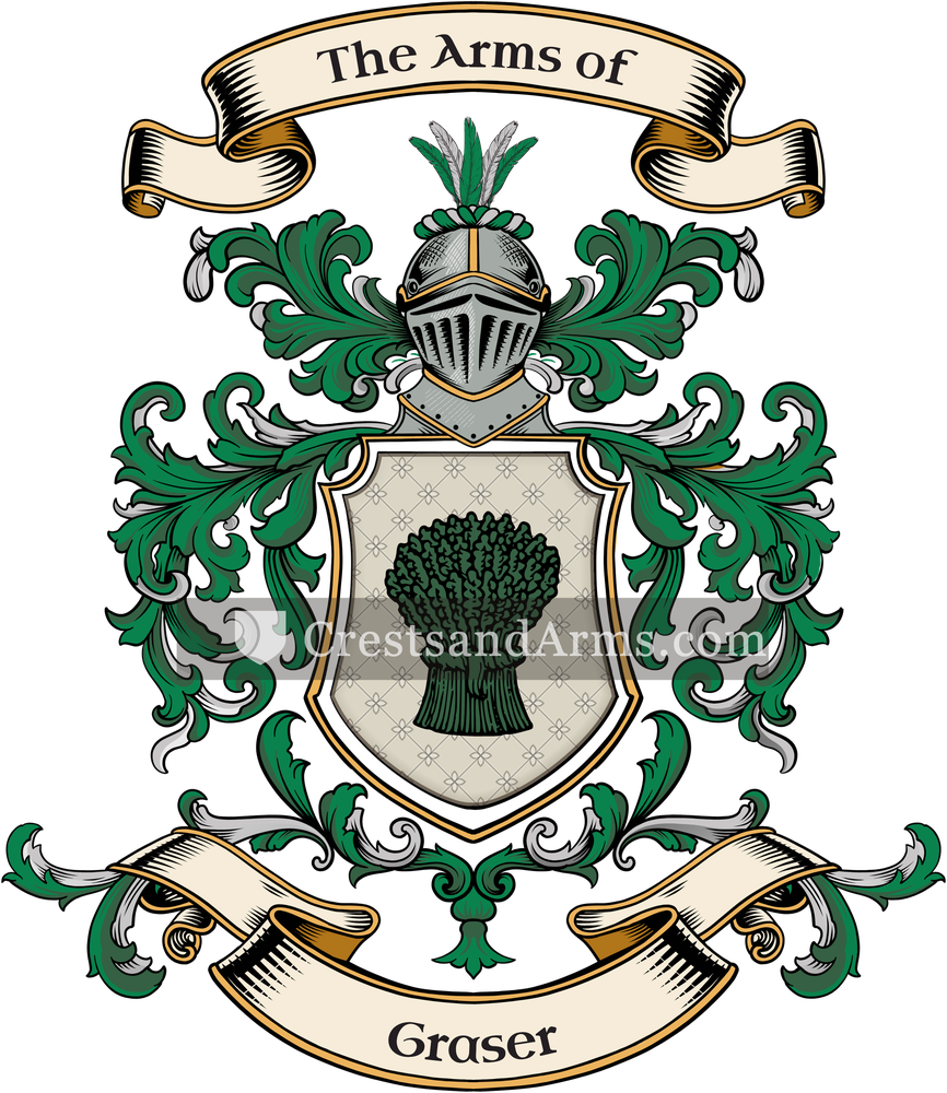 The Graser coat of arms, drawn from the recorded blazon