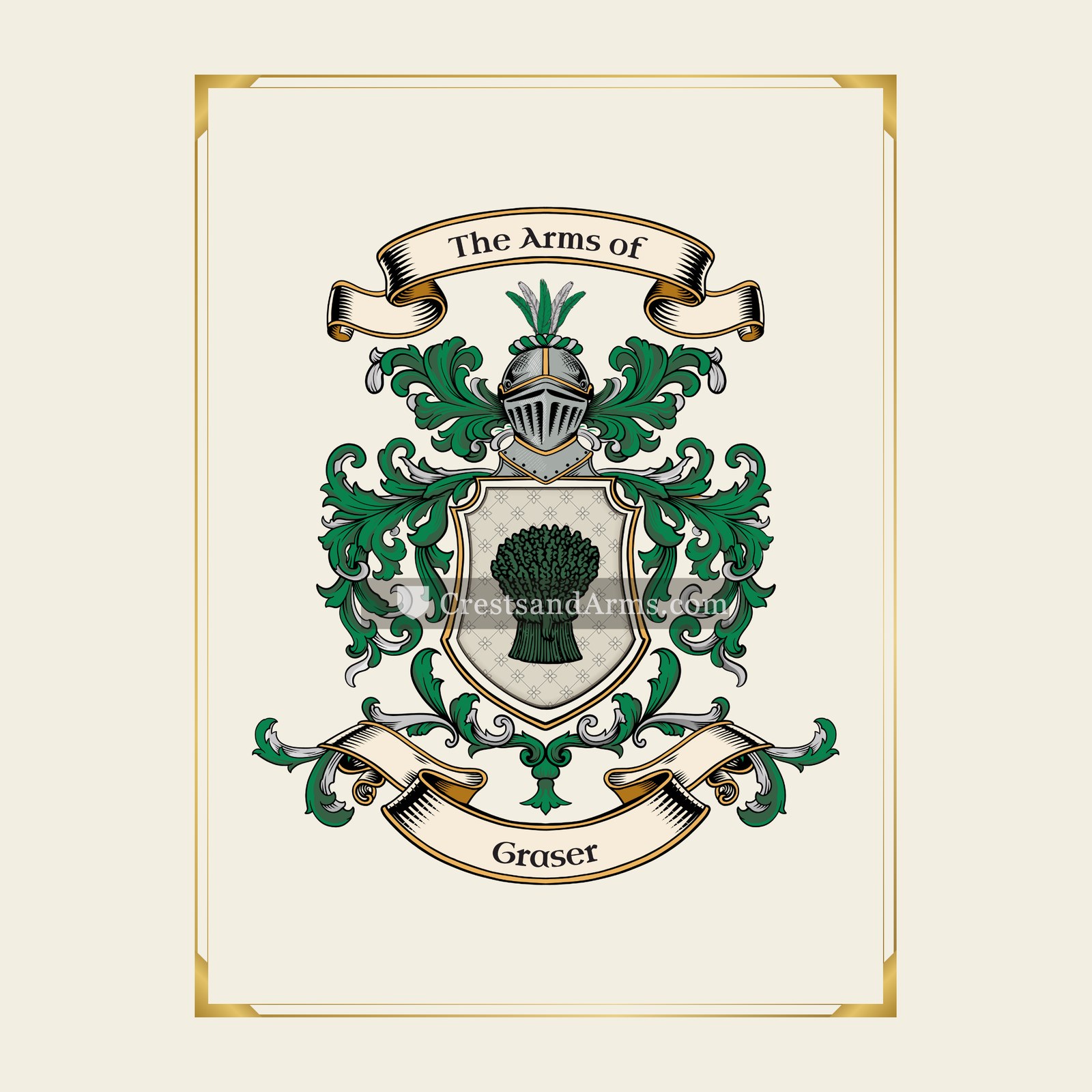 With gold border