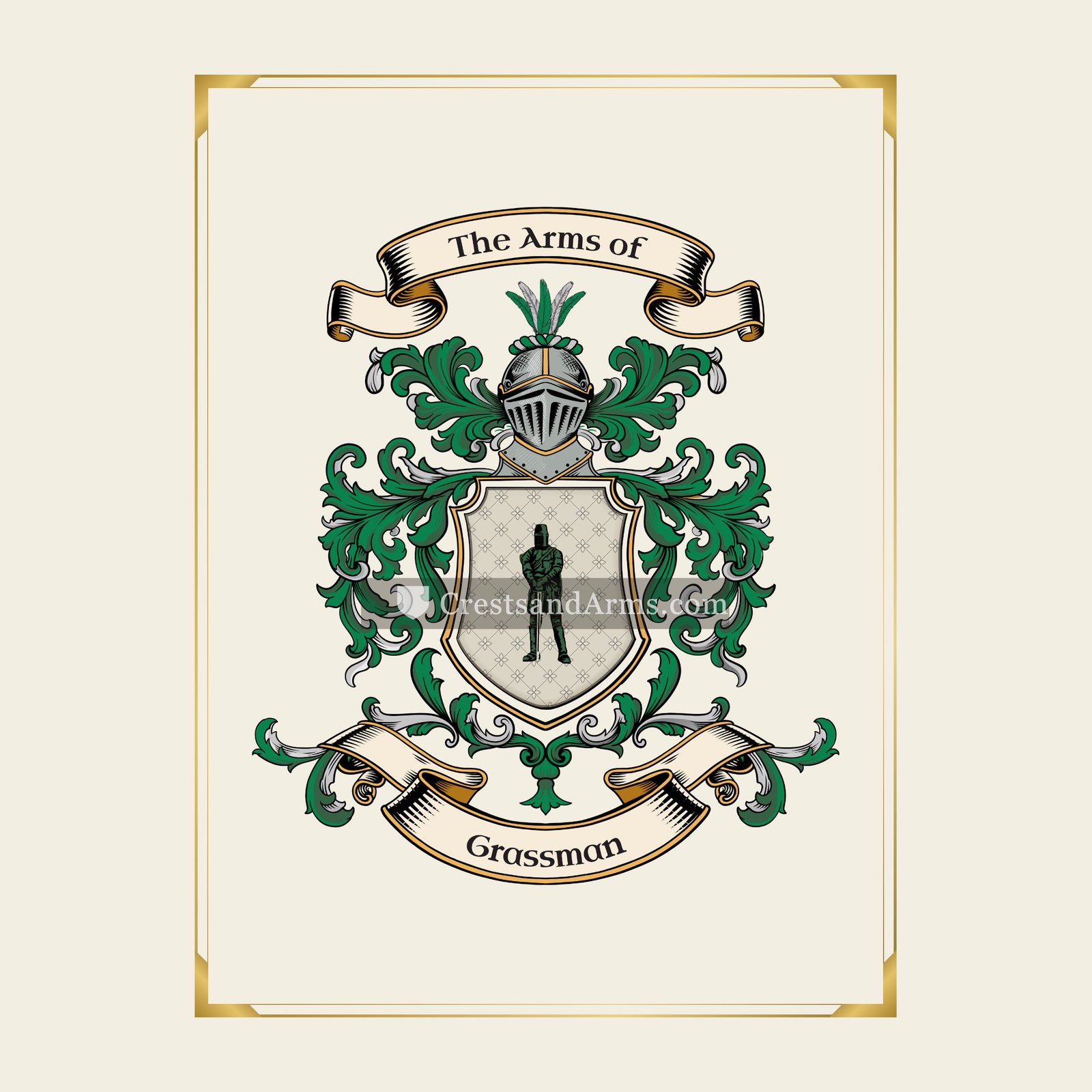 With gold border