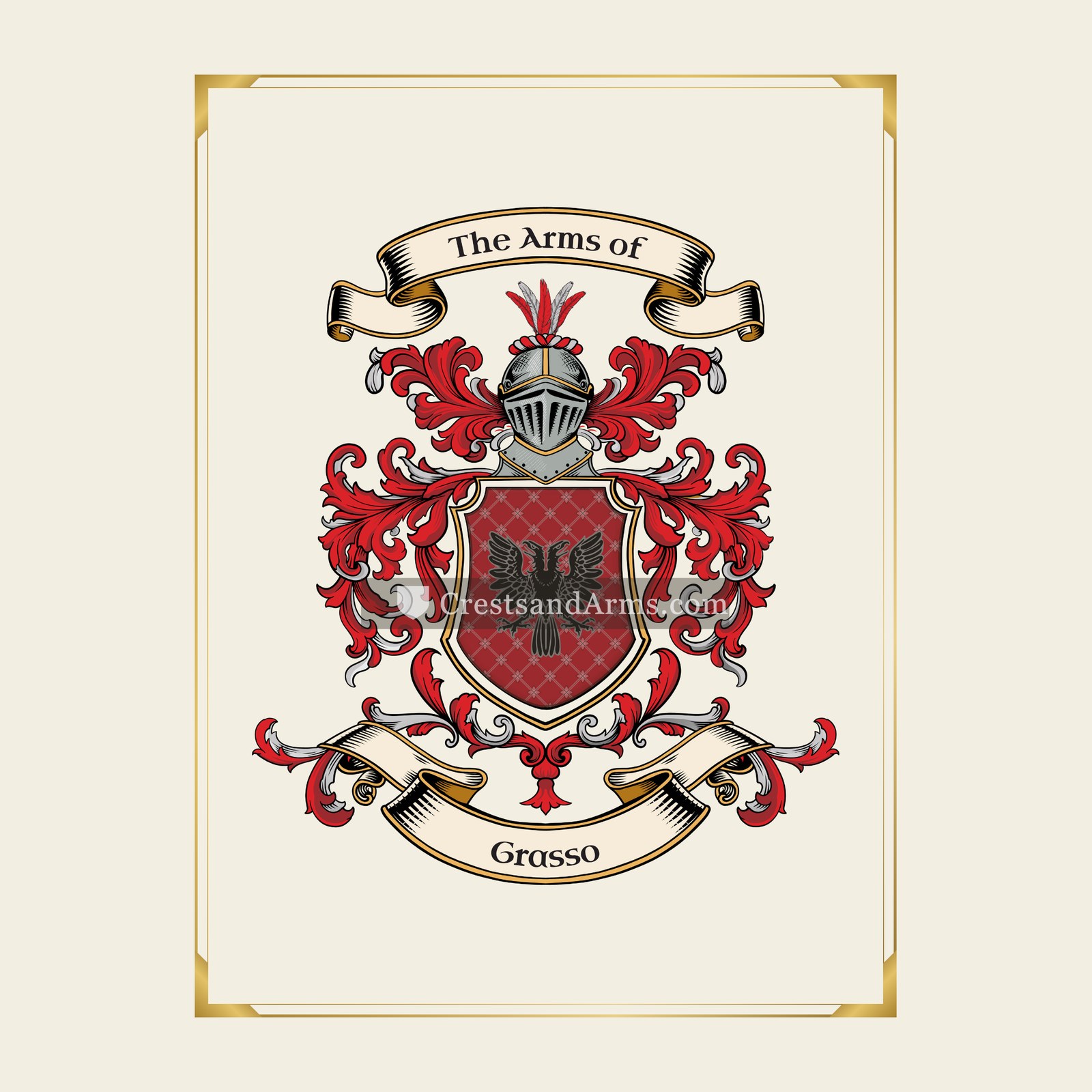 With gold border