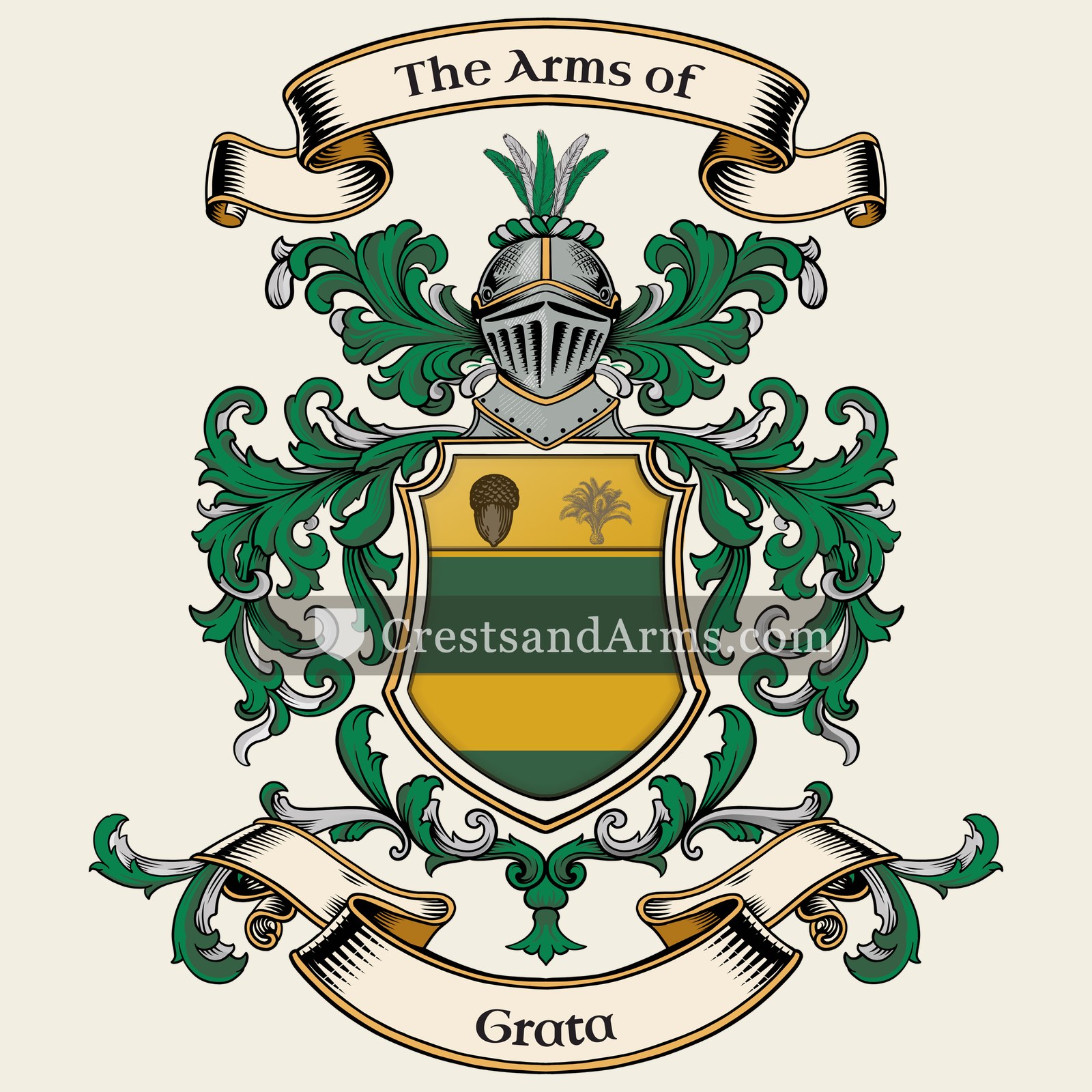 The Grata coat of arms, drawn from the recorded blazon