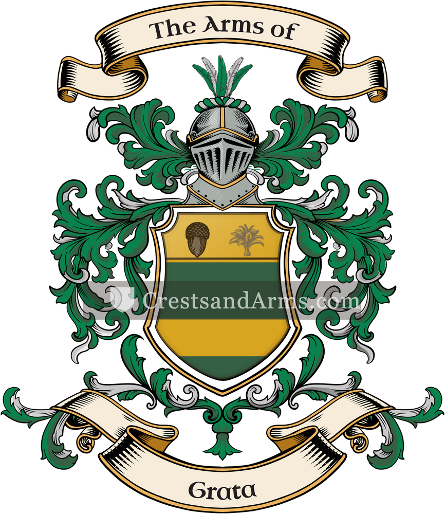 The Grata coat of arms, drawn from the recorded blazon
