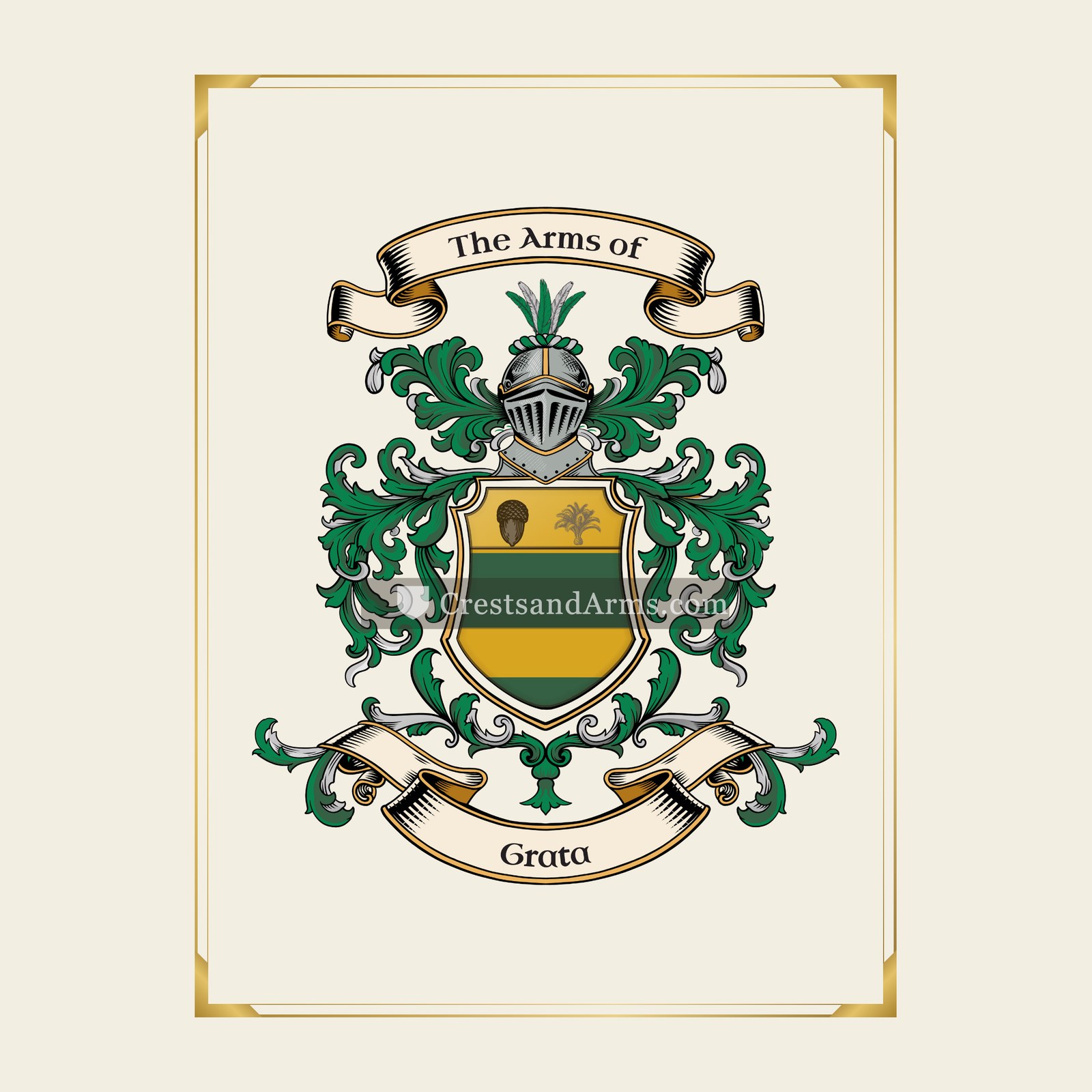 With gold border