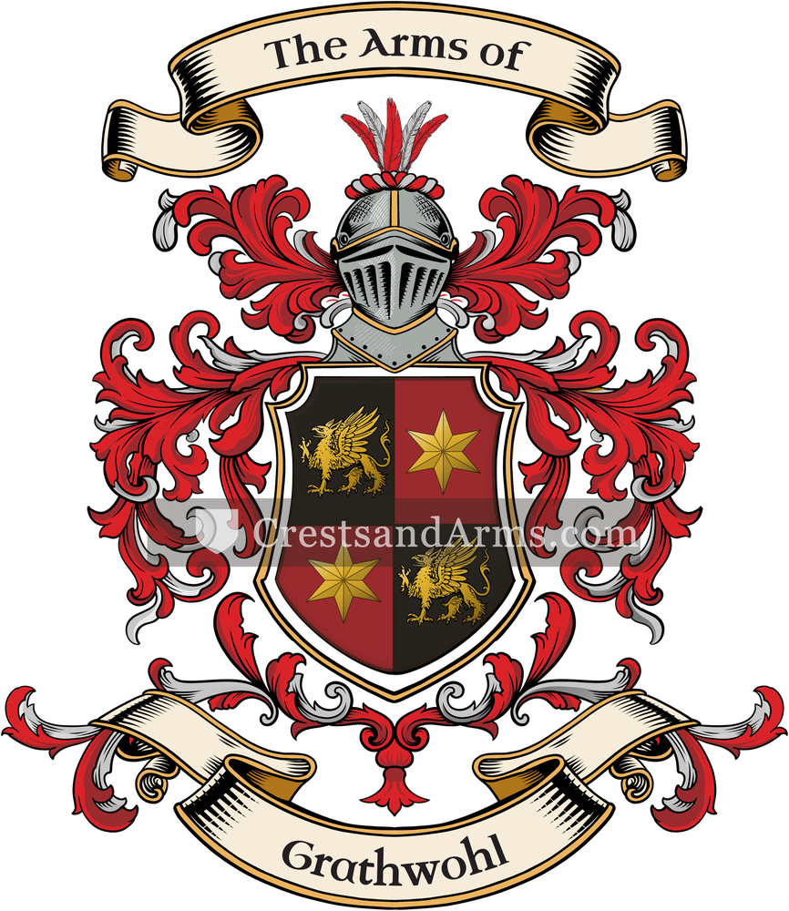 The Grathwohl coat of arms, drawn from the recorded blazon