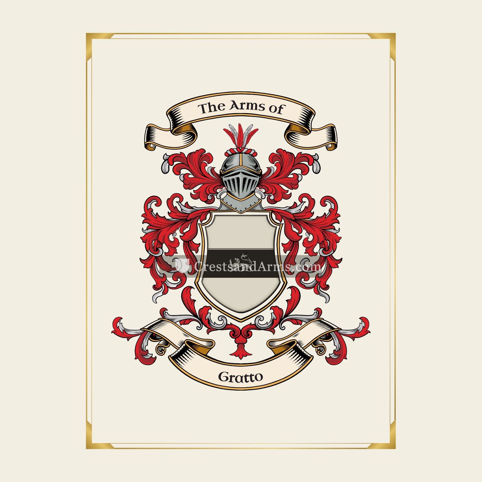 With gold border