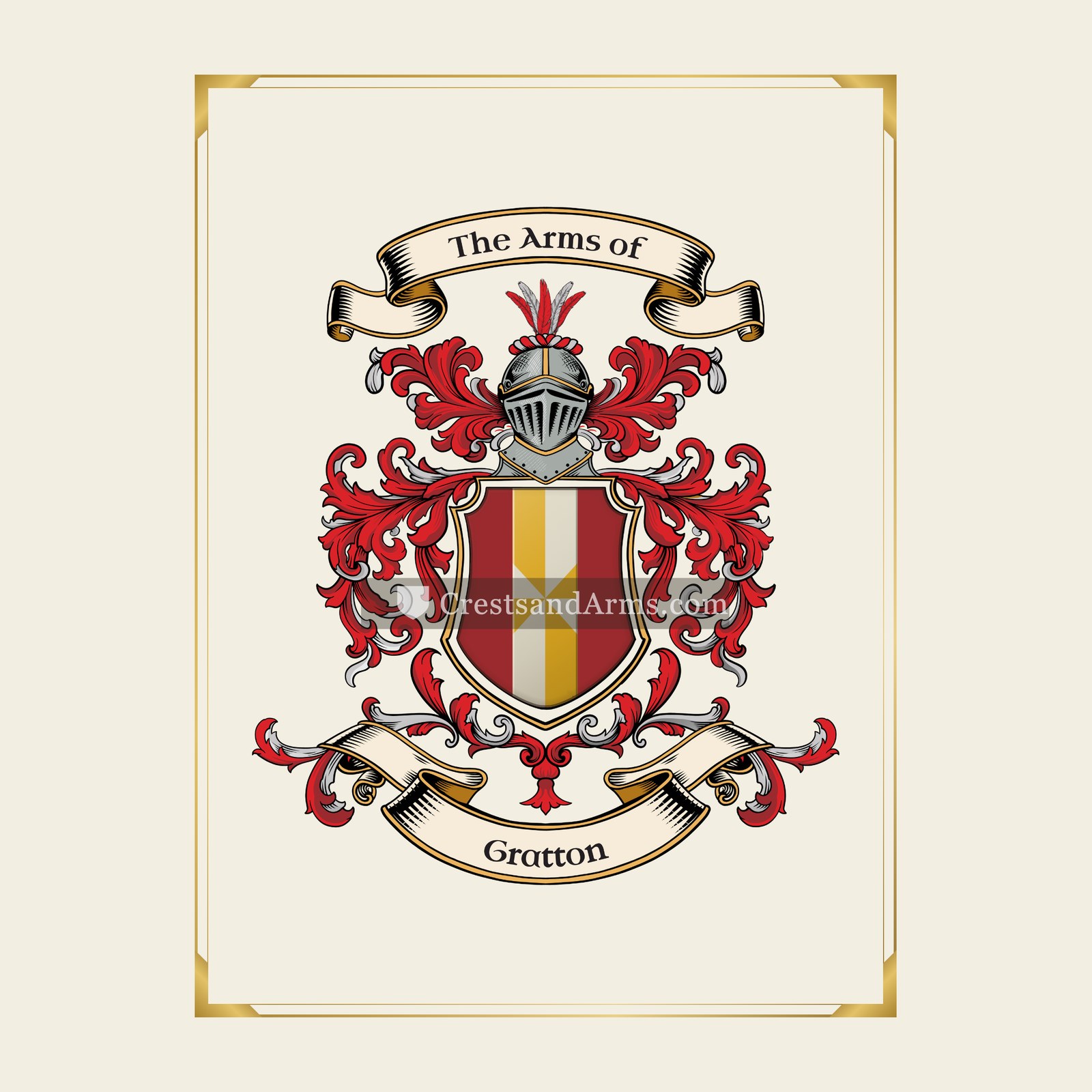 With gold border