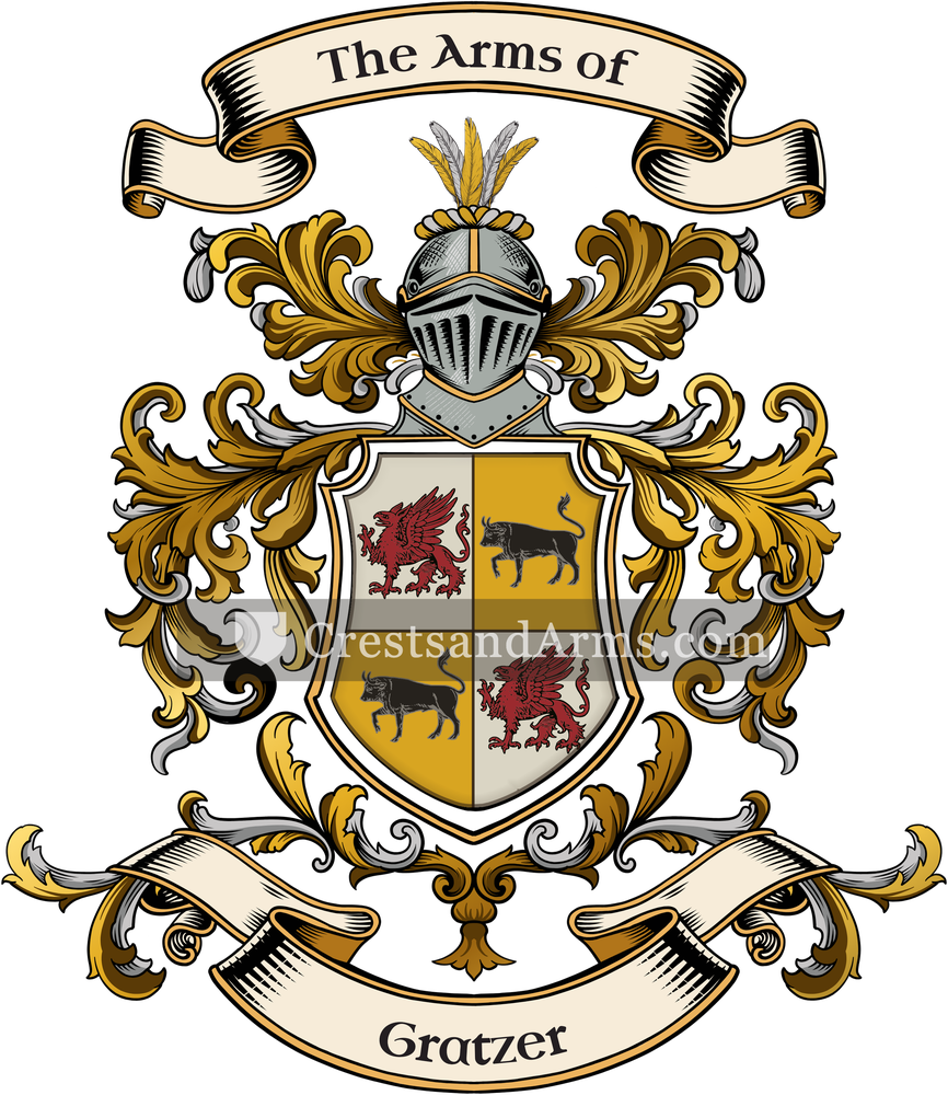 The Gratzer coat of arms, drawn from the recorded blazon
