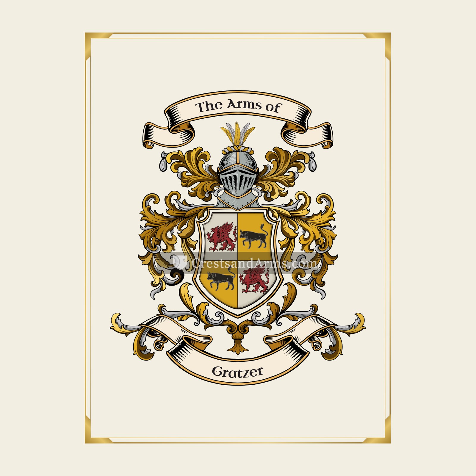 With gold border