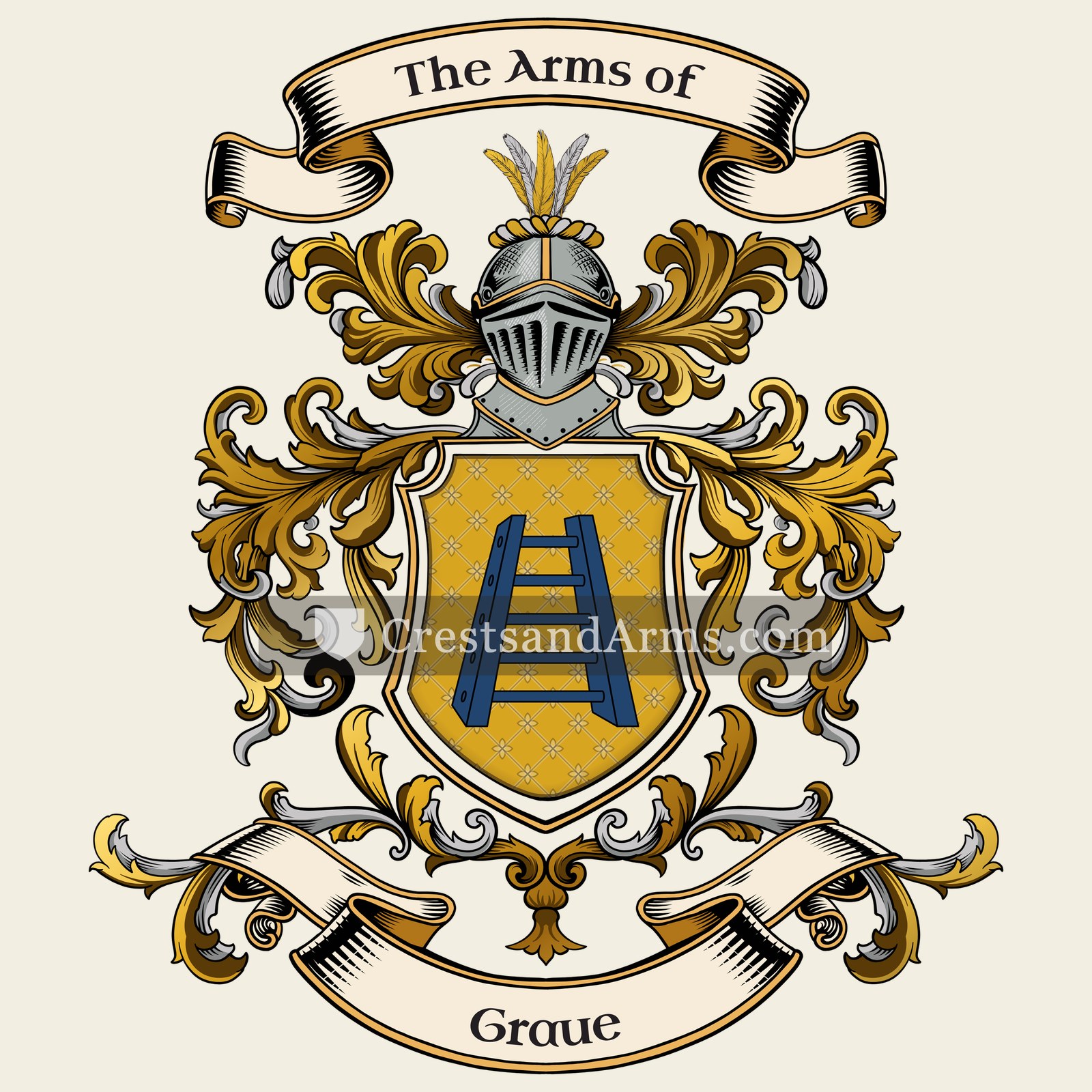 The Graue coat of arms, drawn from the recorded blazon