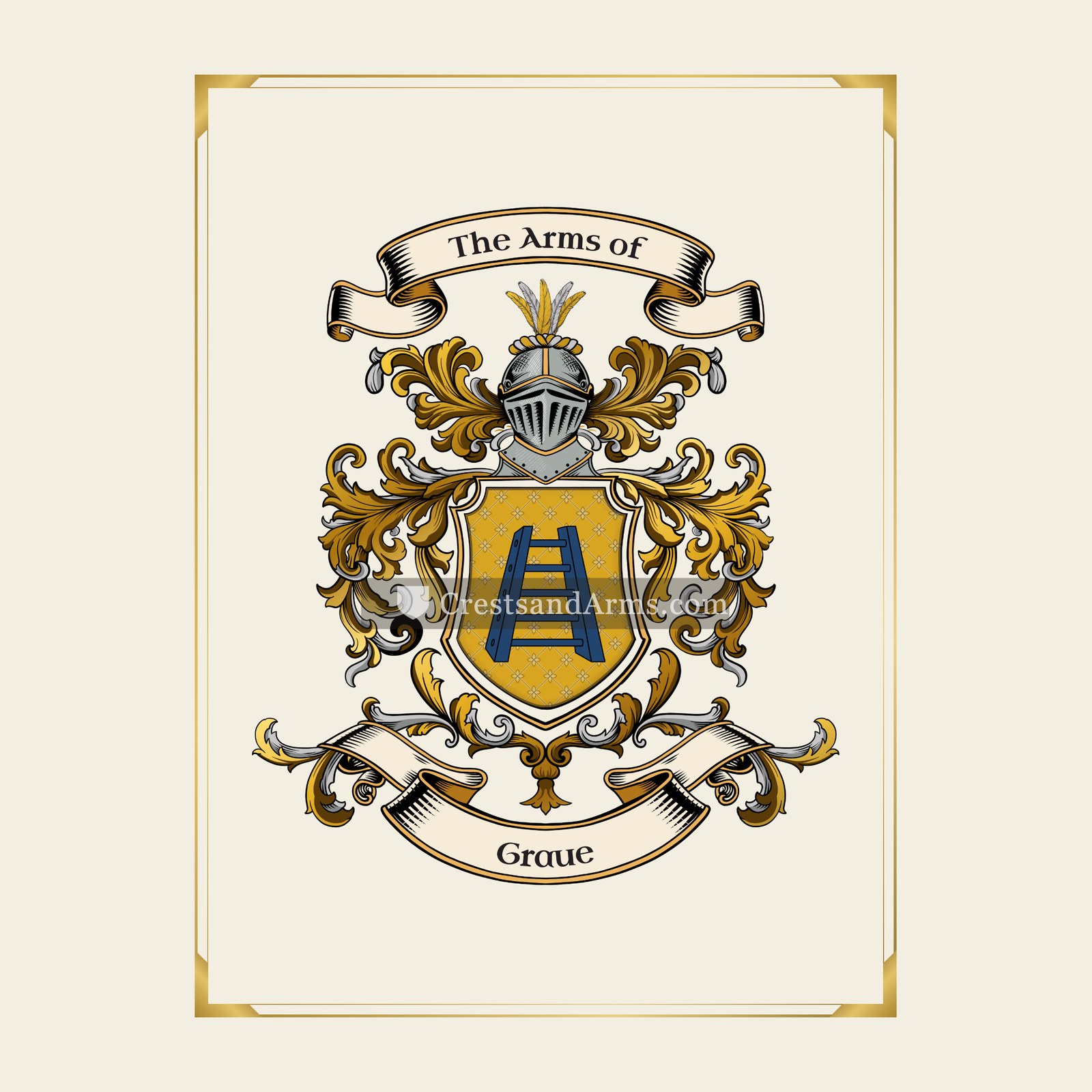 With gold border