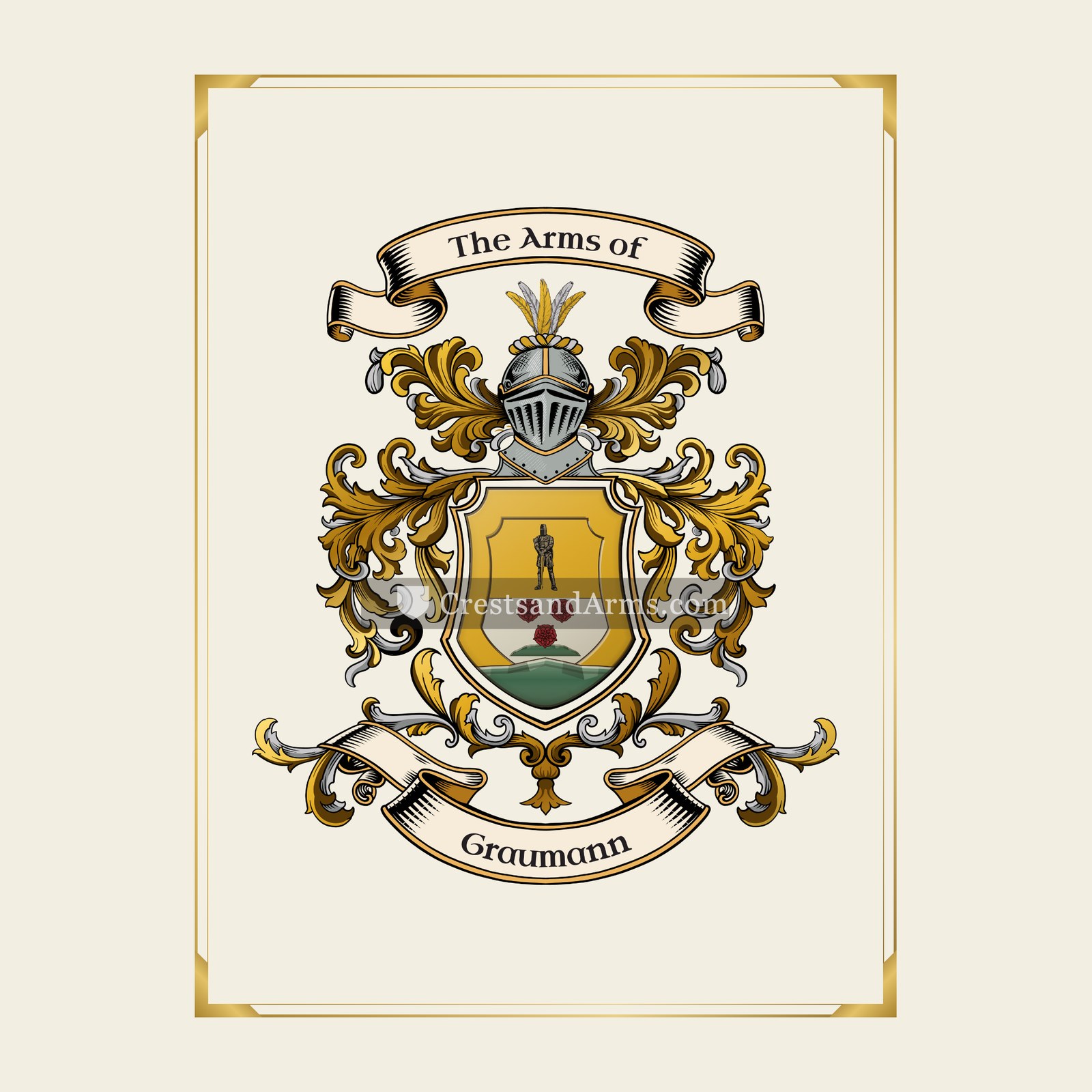 With gold border