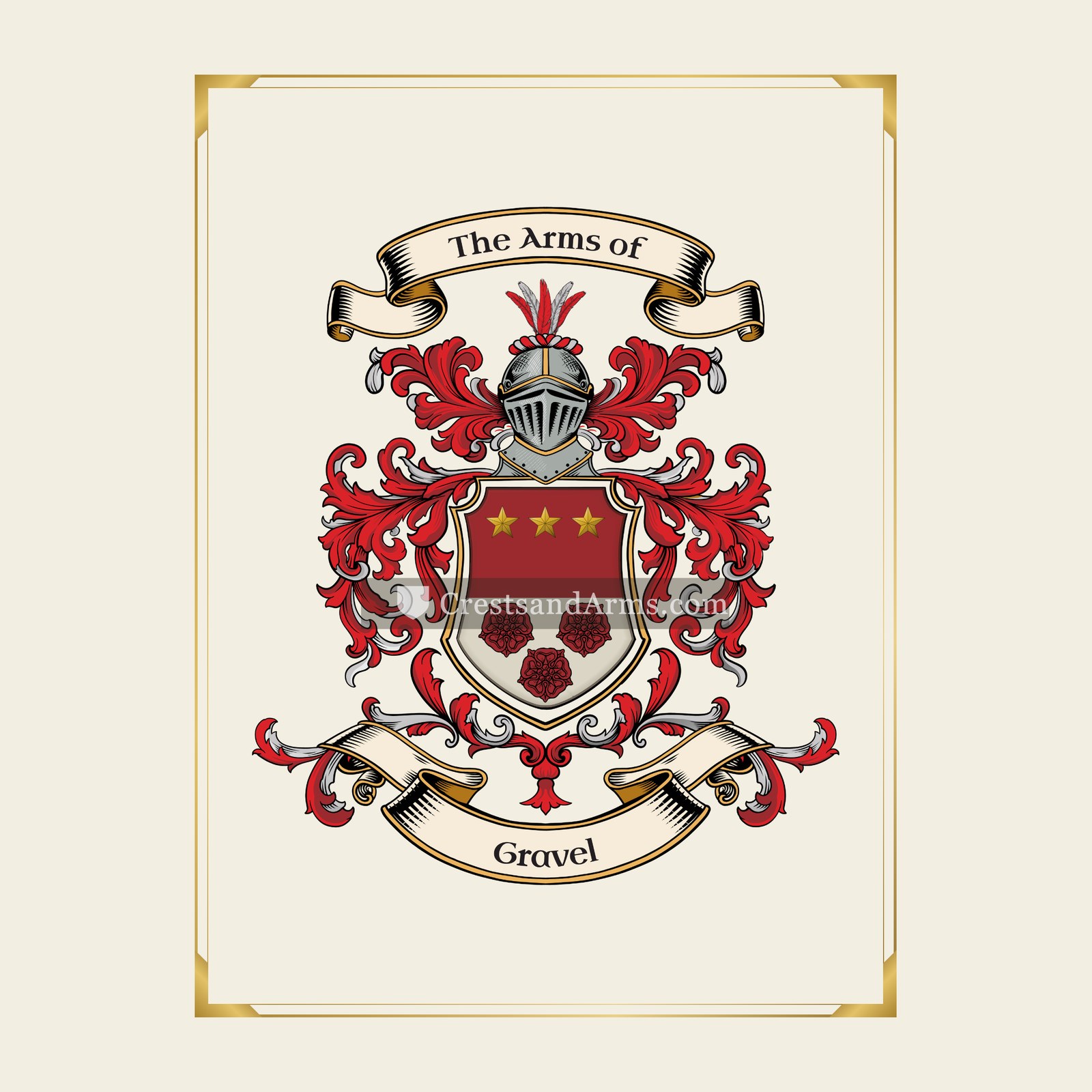 With gold border