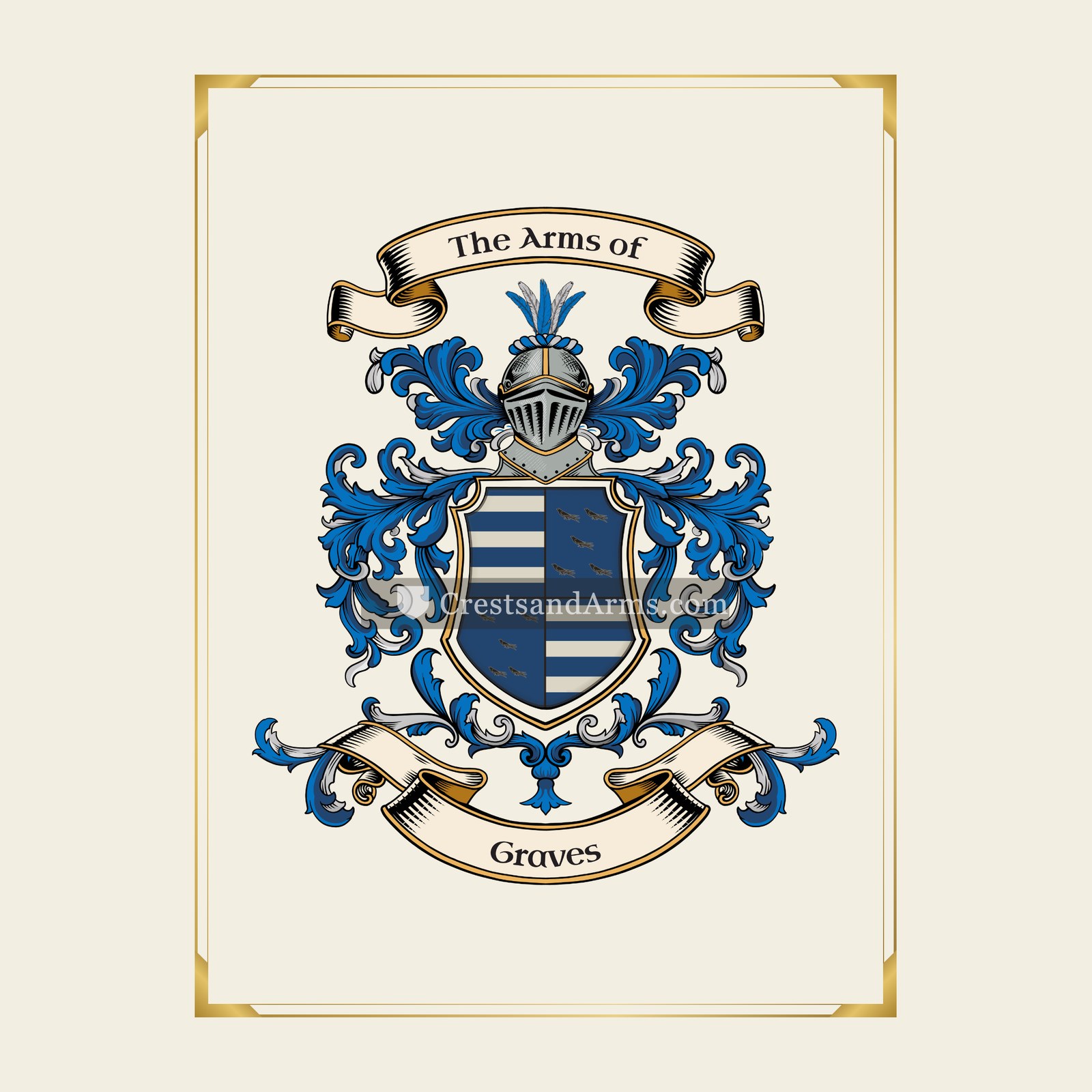 With gold border