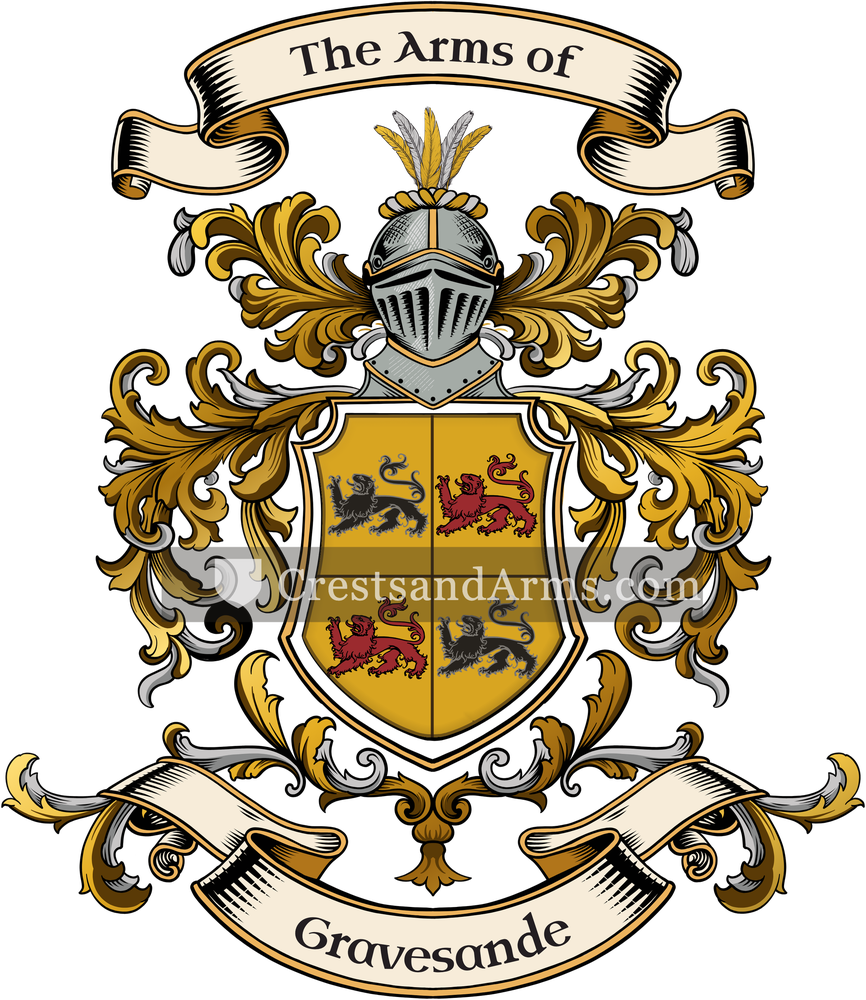 The Gravesande coat of arms, drawn from the recorded blazon