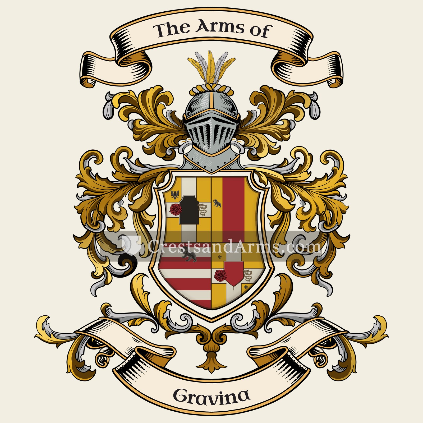The Gravina coat of arms, drawn from the recorded blazon
