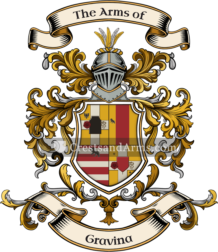 The Gravina coat of arms, drawn from the recorded blazon
