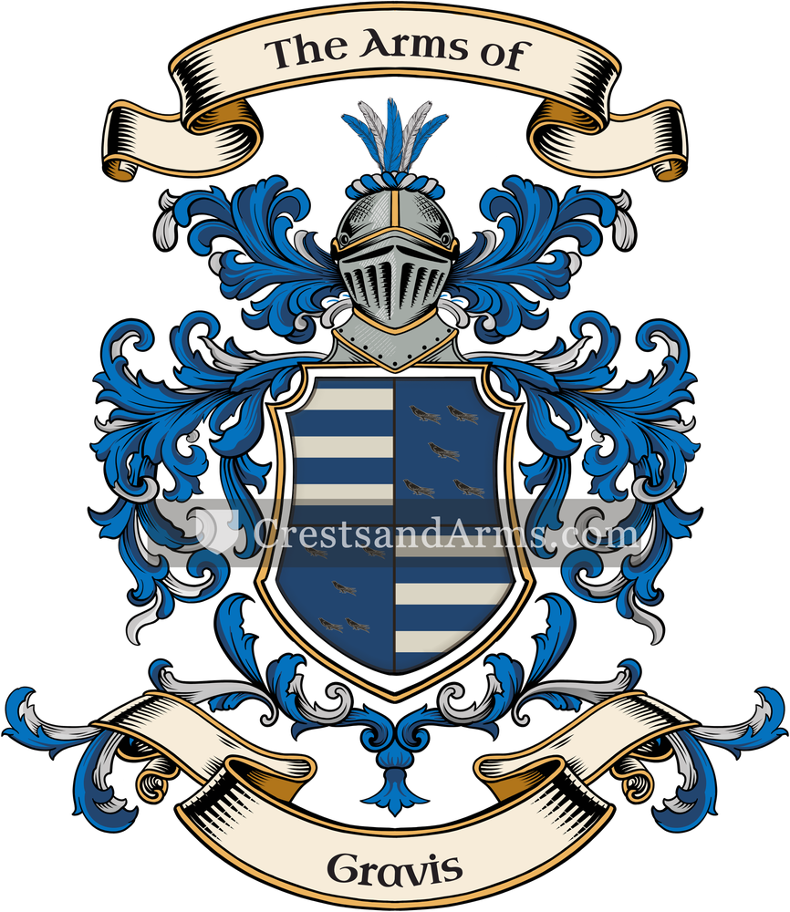 The Gravis coat of arms, drawn from the recorded blazon