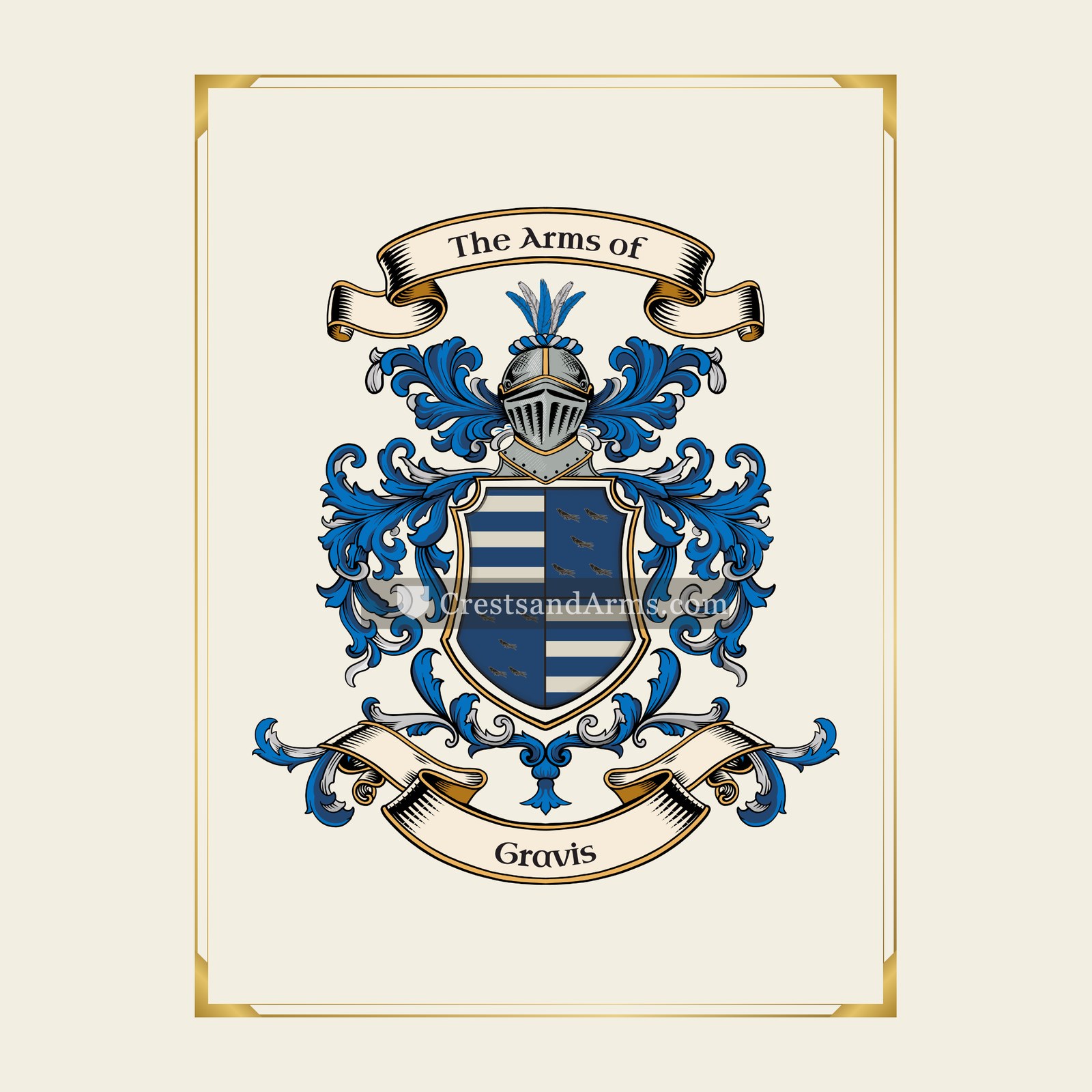 With gold border