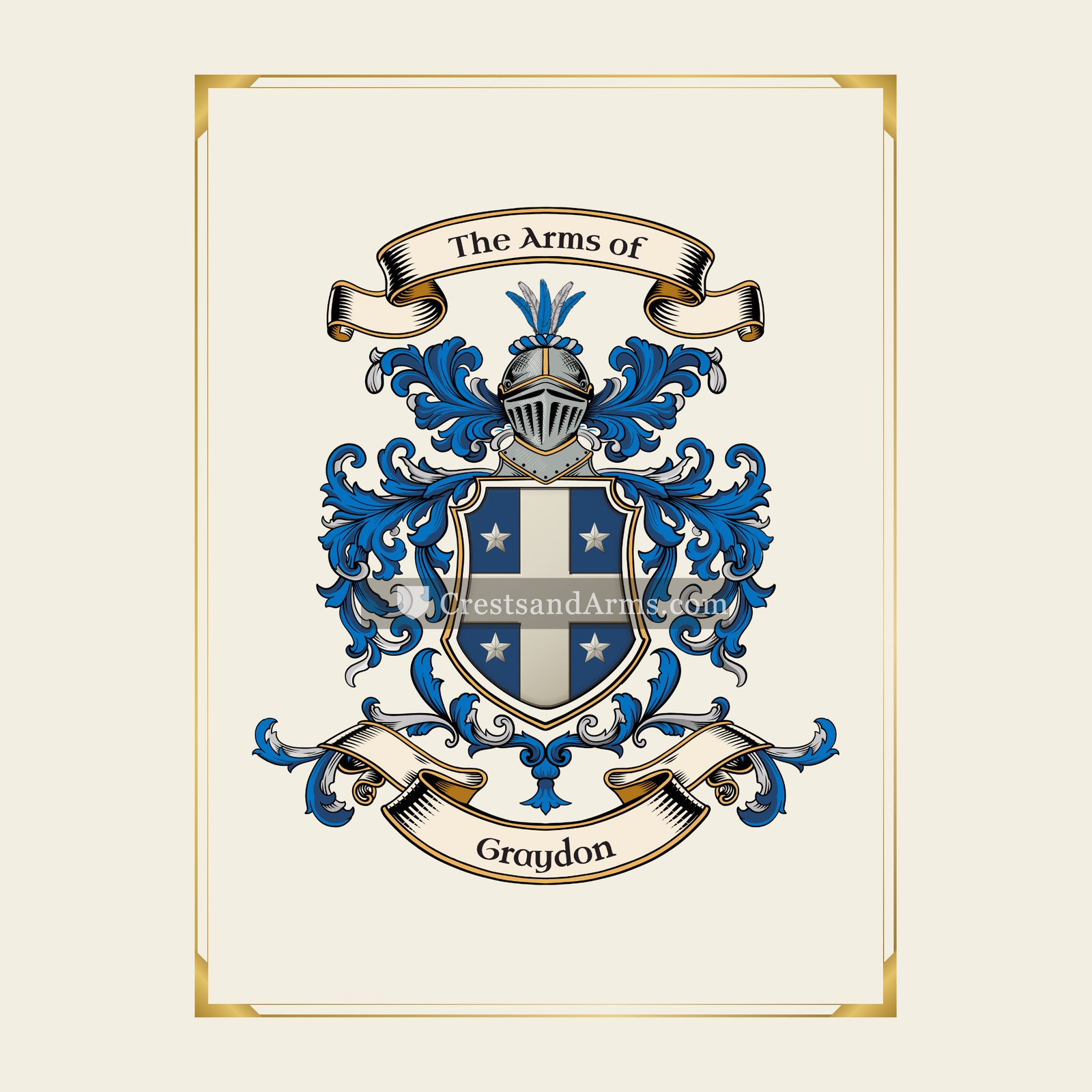 With gold border