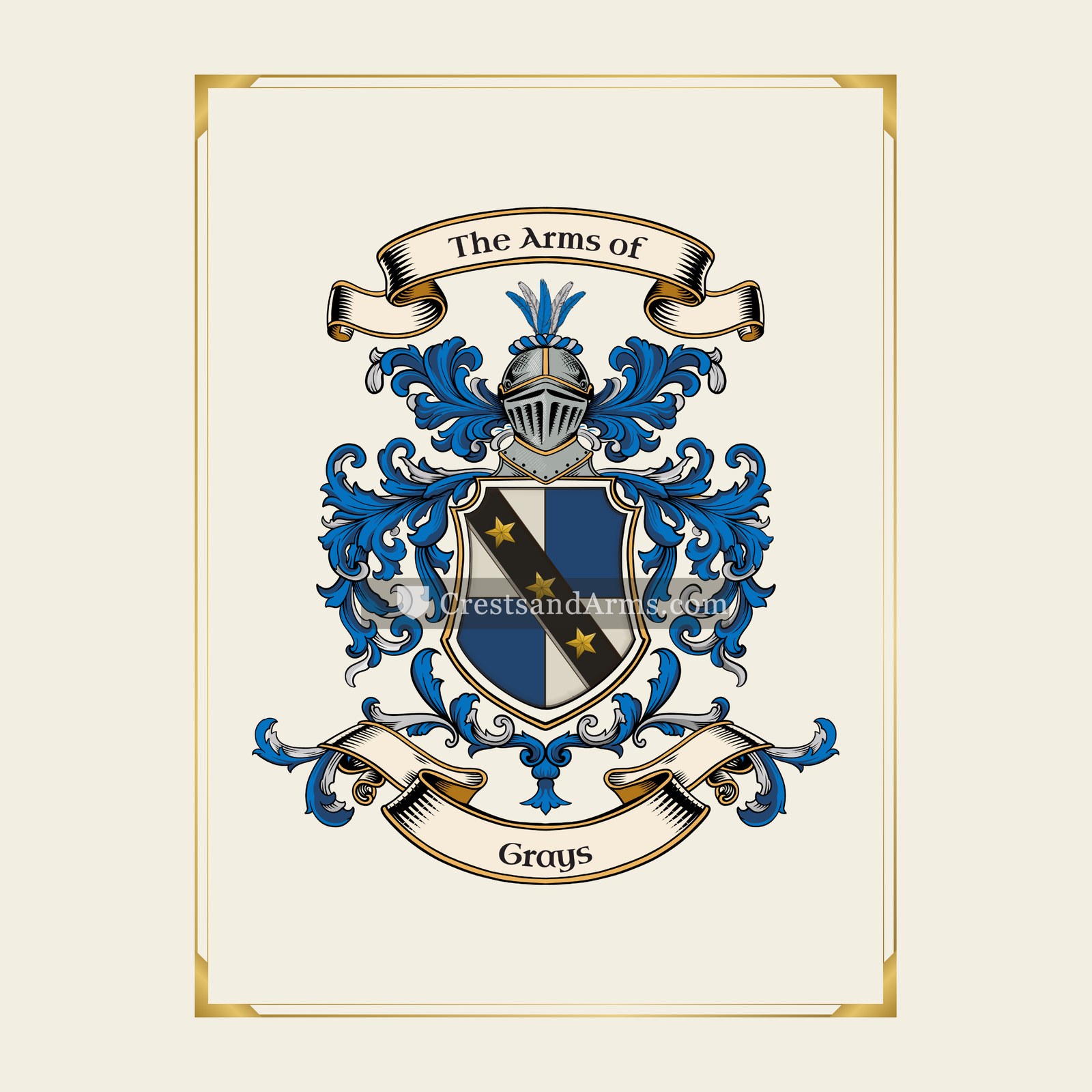With gold border