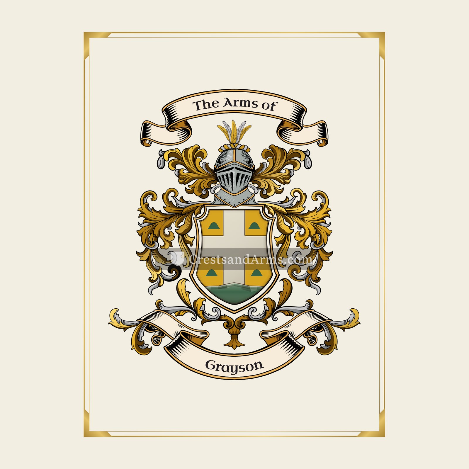 With gold border