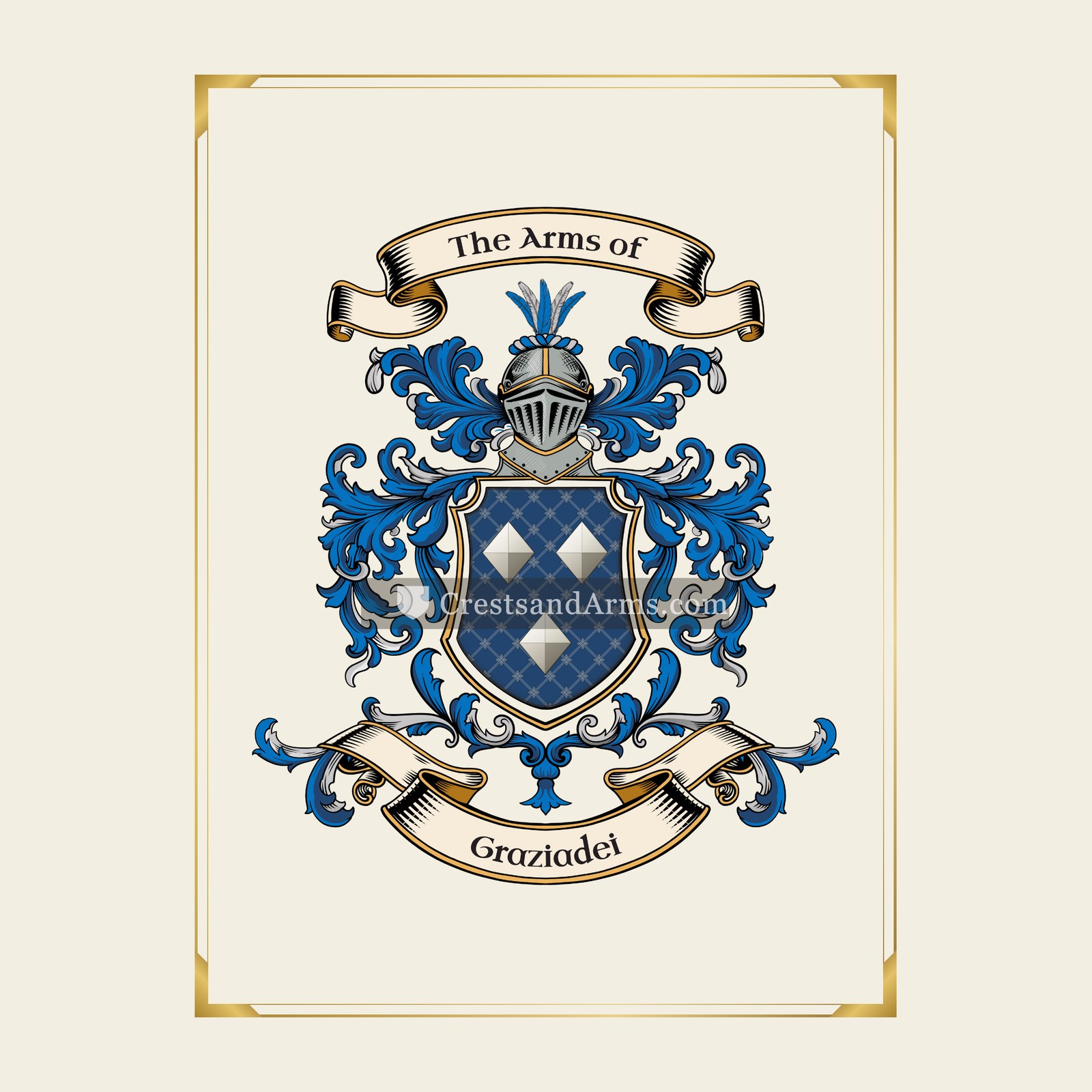 With gold border
