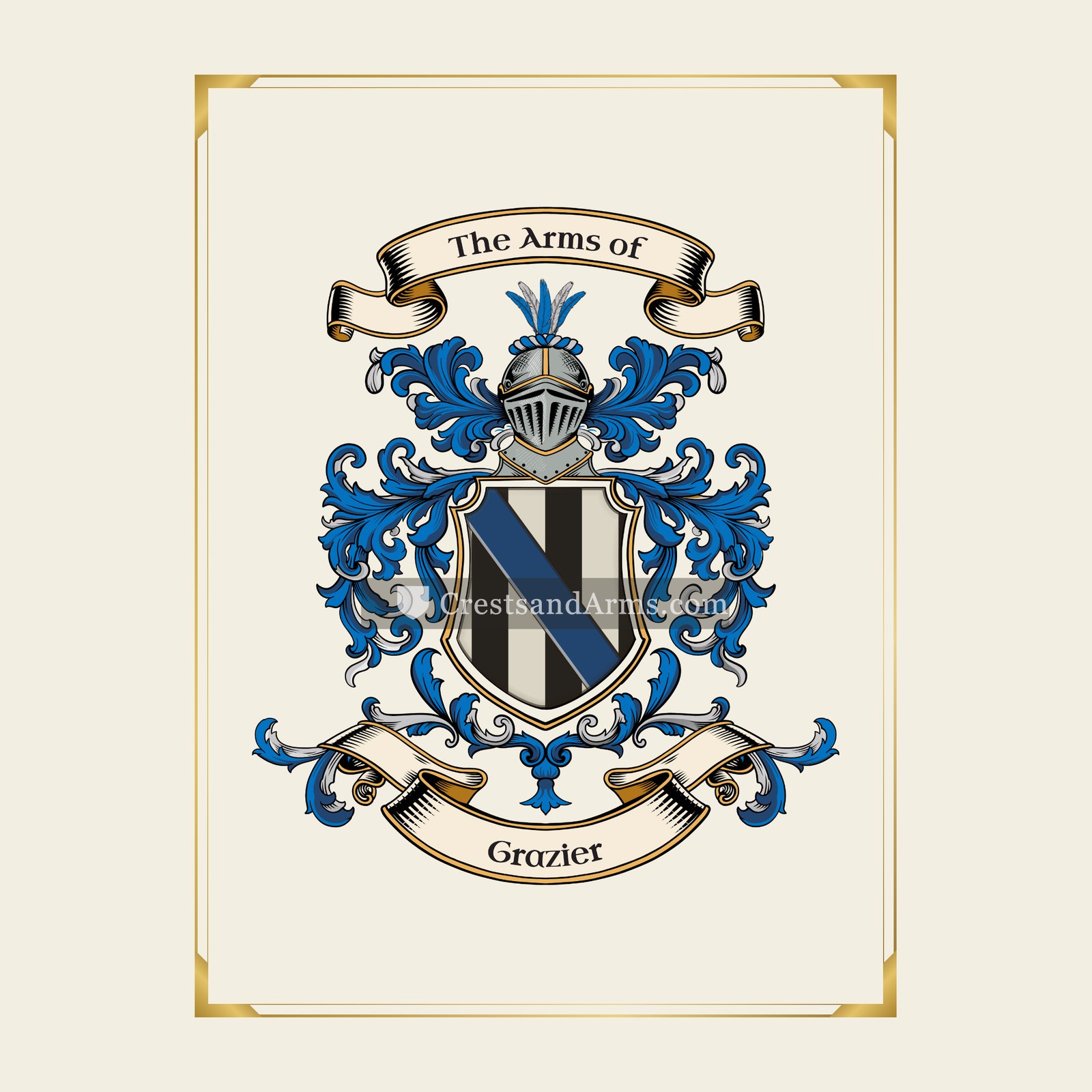 With gold border