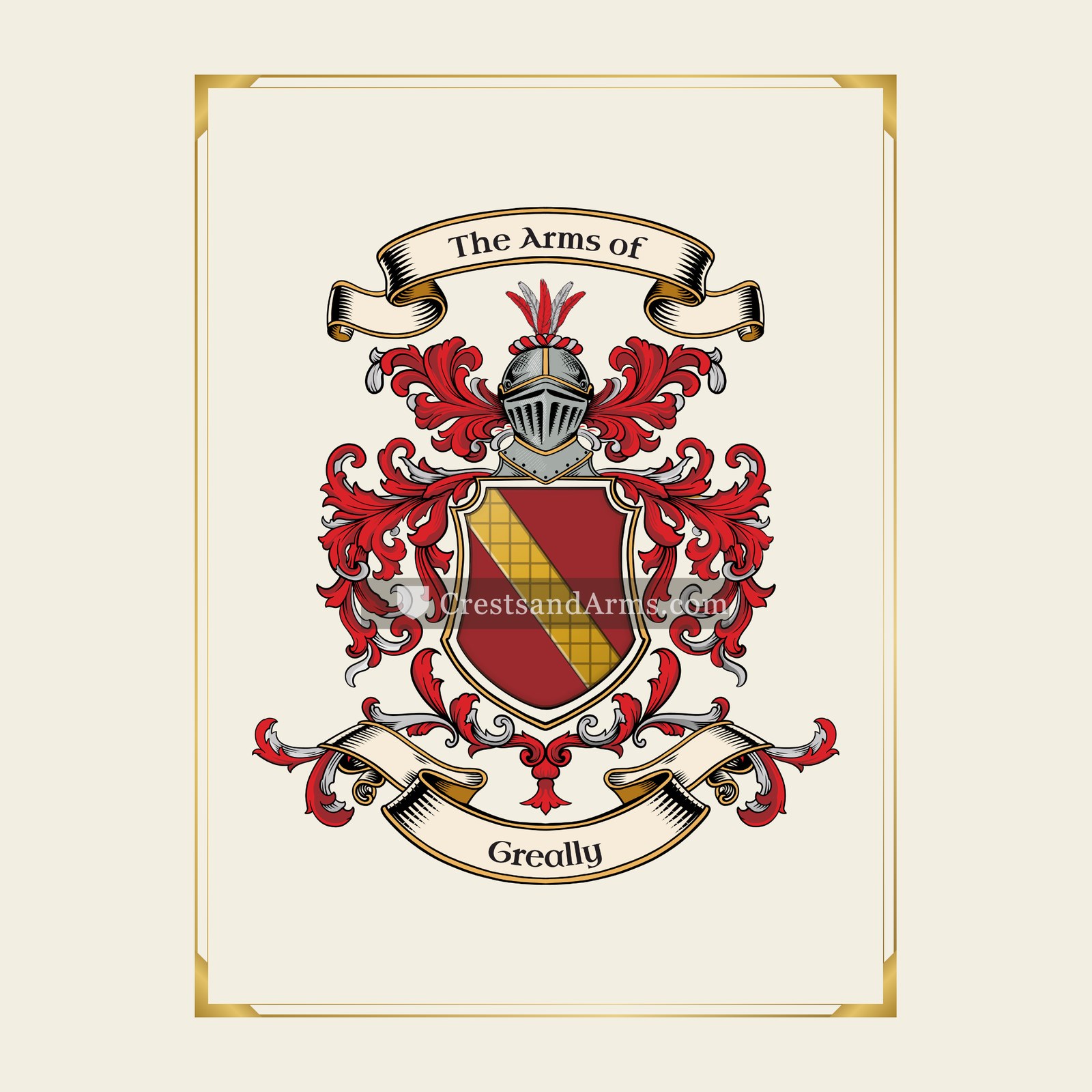 With gold border