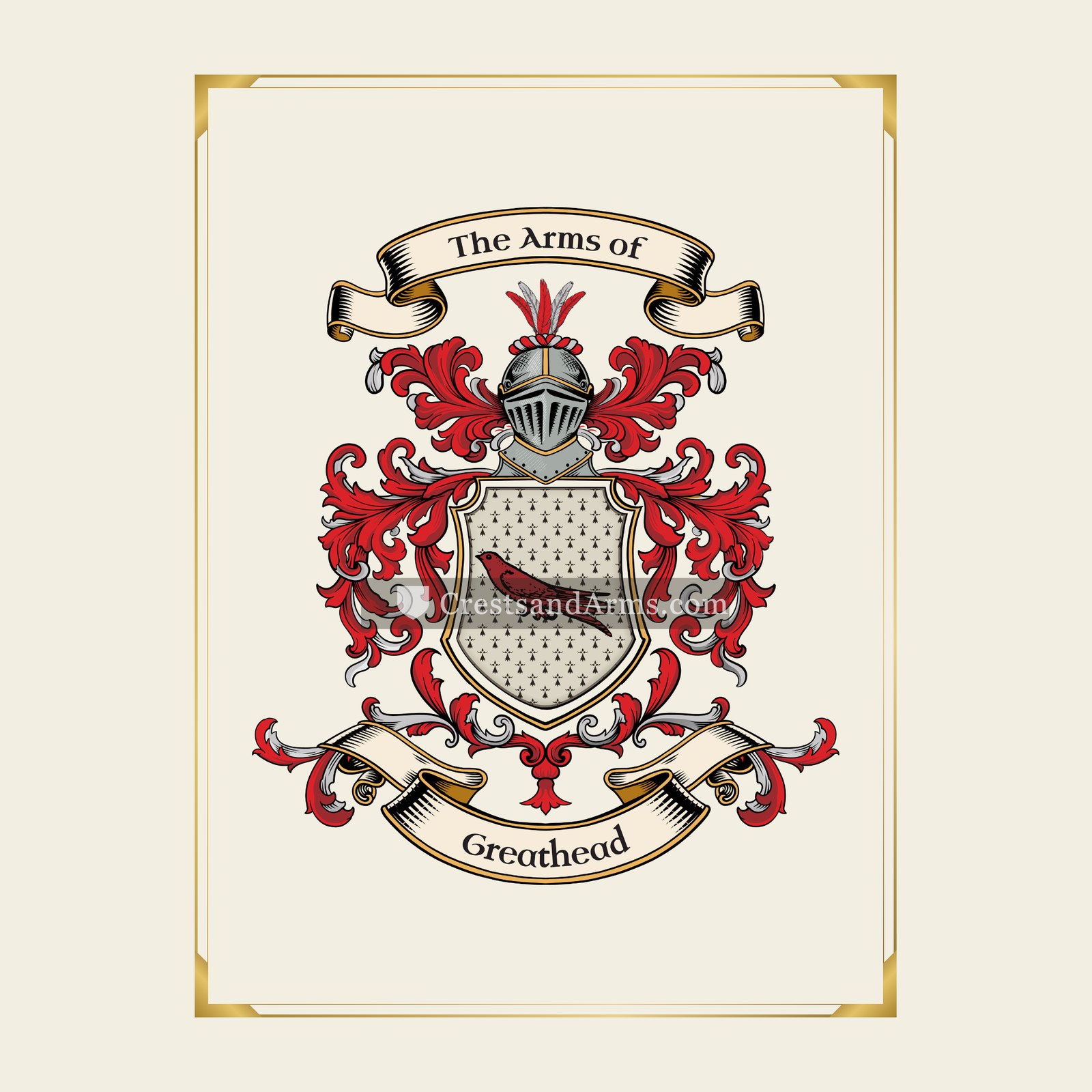 With gold border