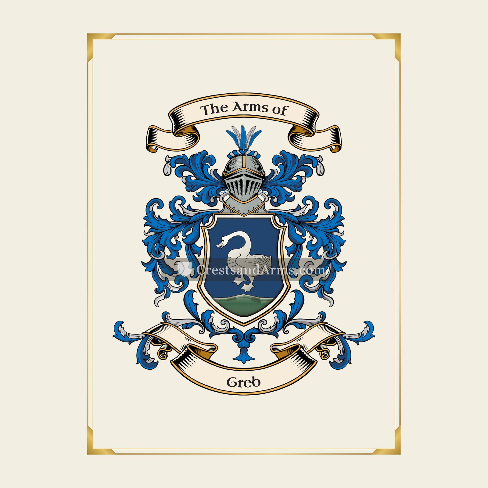 With gold border