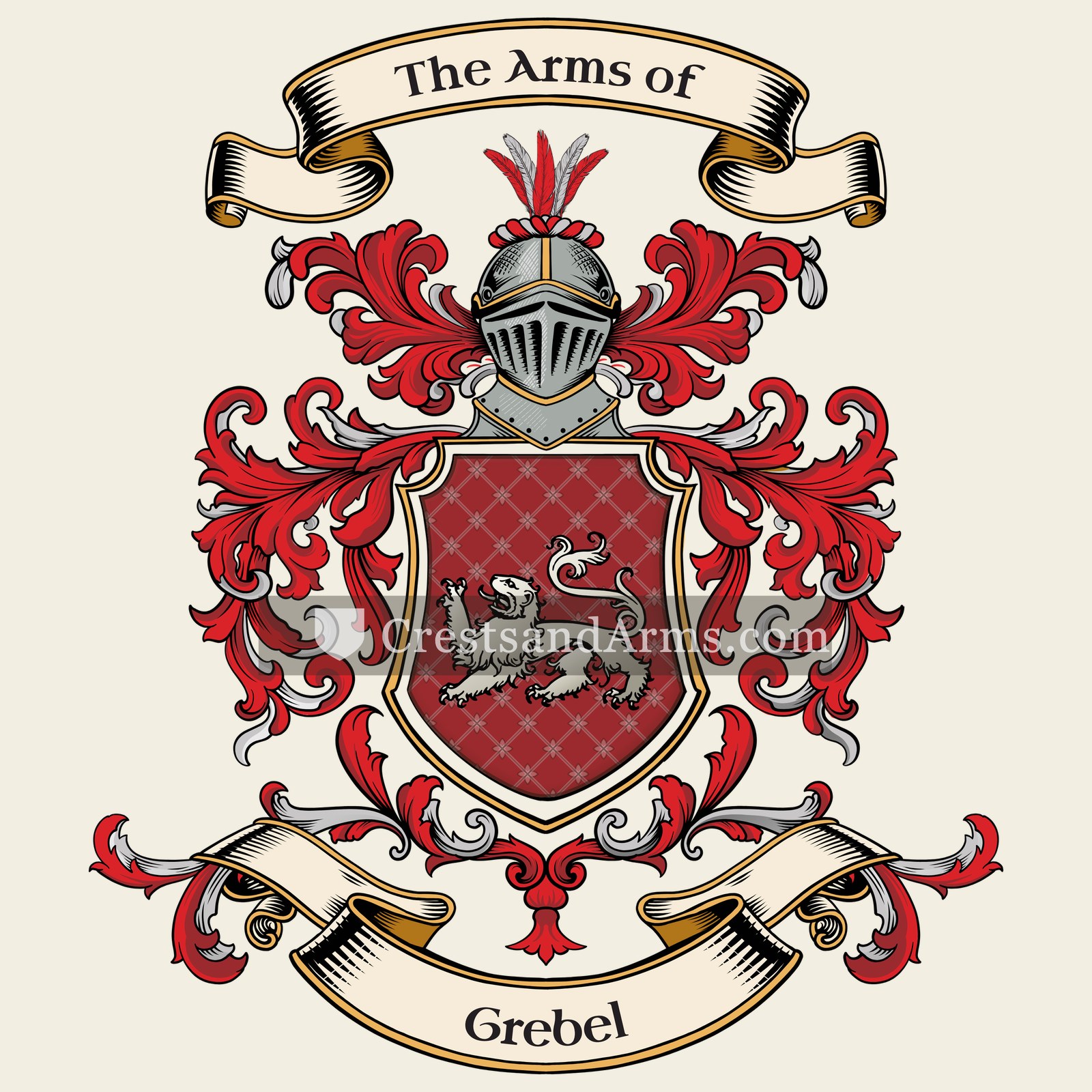 The Grebel coat of arms, drawn from the recorded blazon