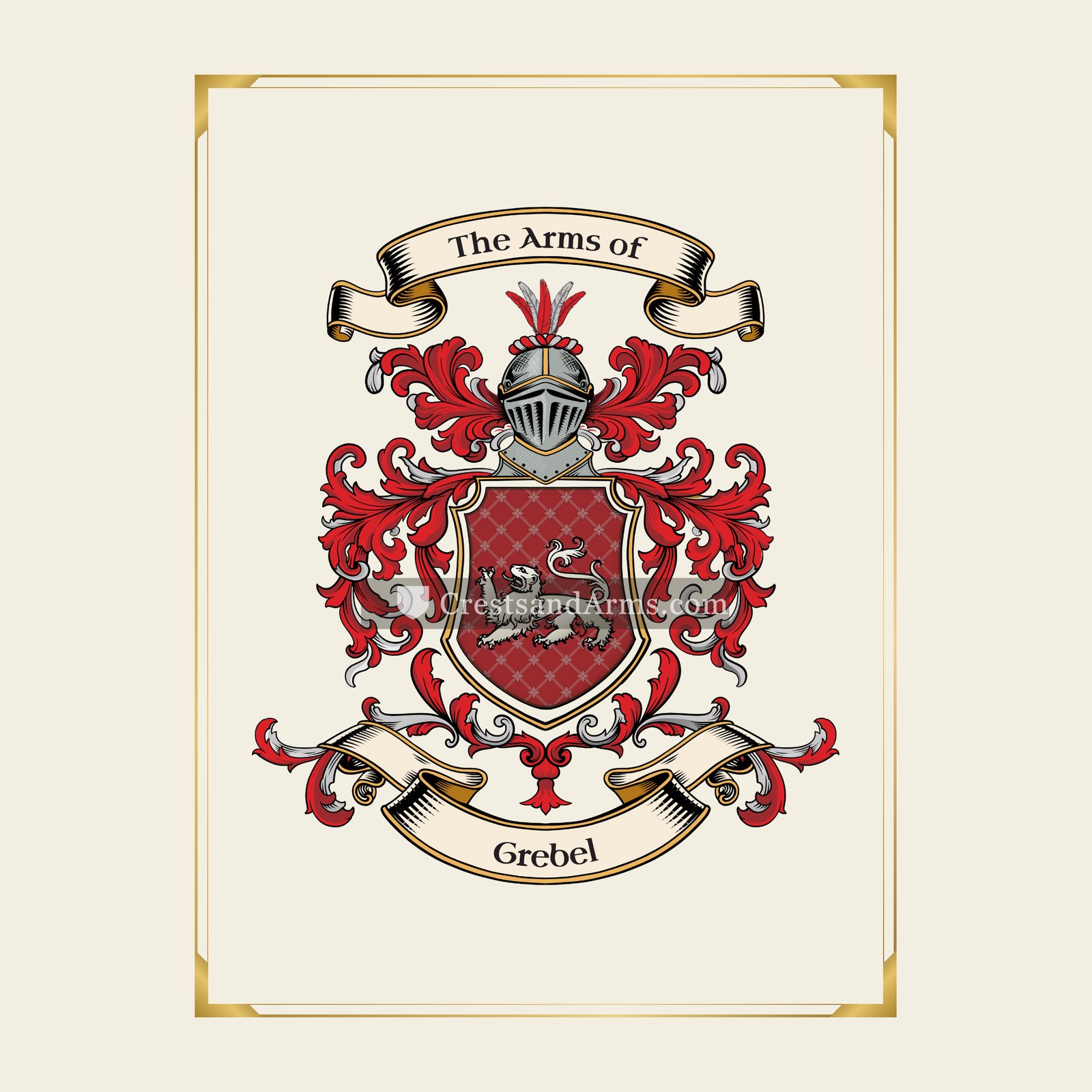 With gold border