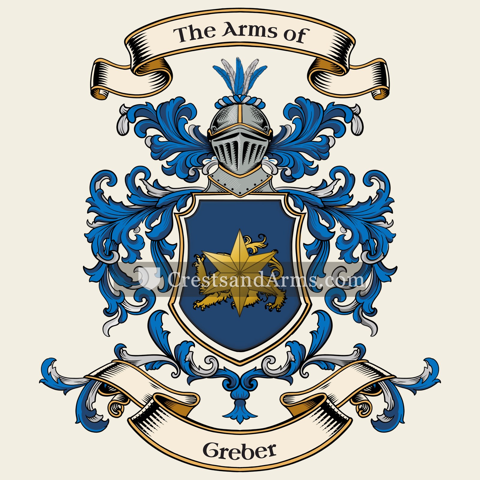The Greber coat of arms, drawn from the recorded blazon