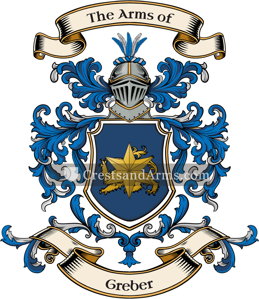 The Greber coat of arms, drawn from the recorded blazon