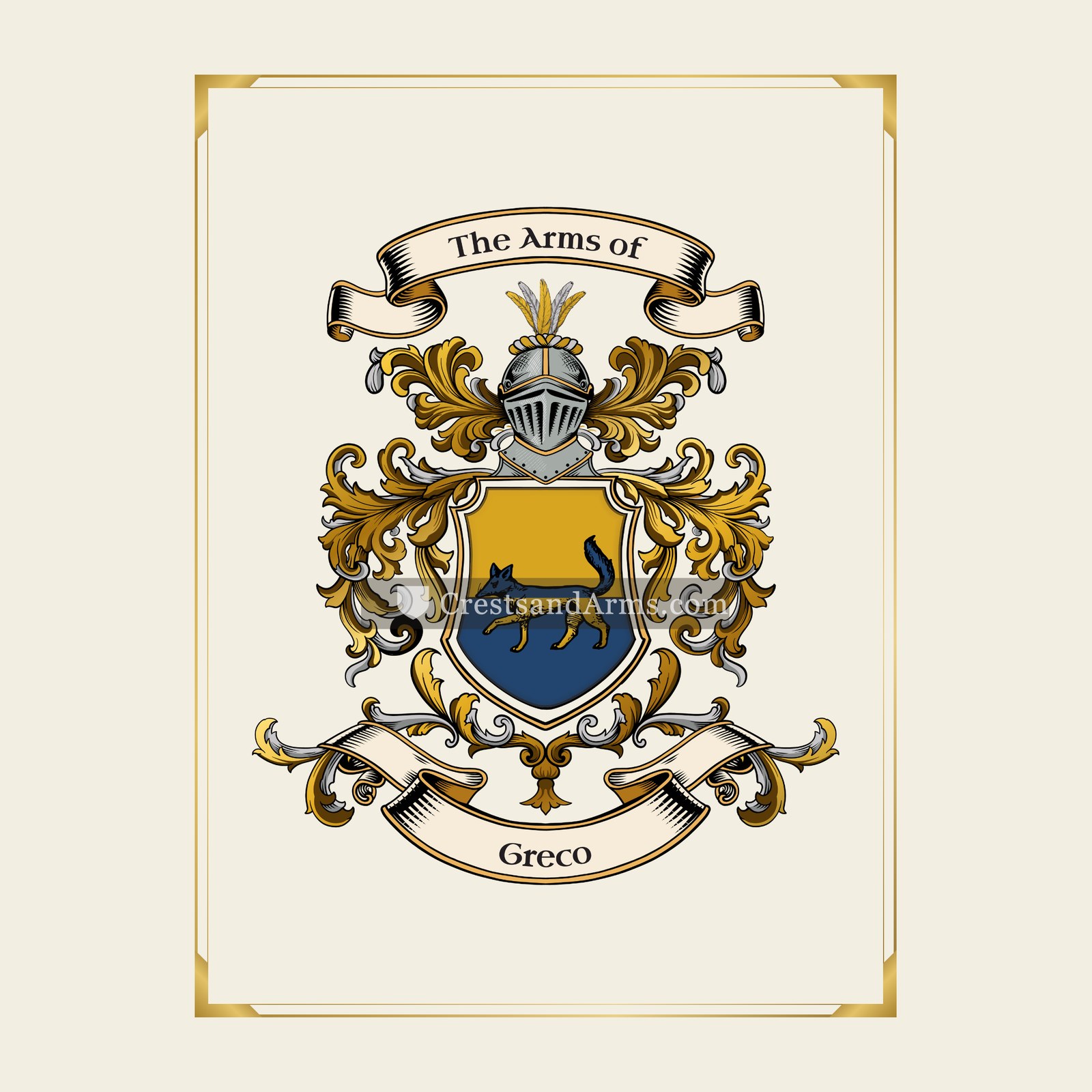 With gold border