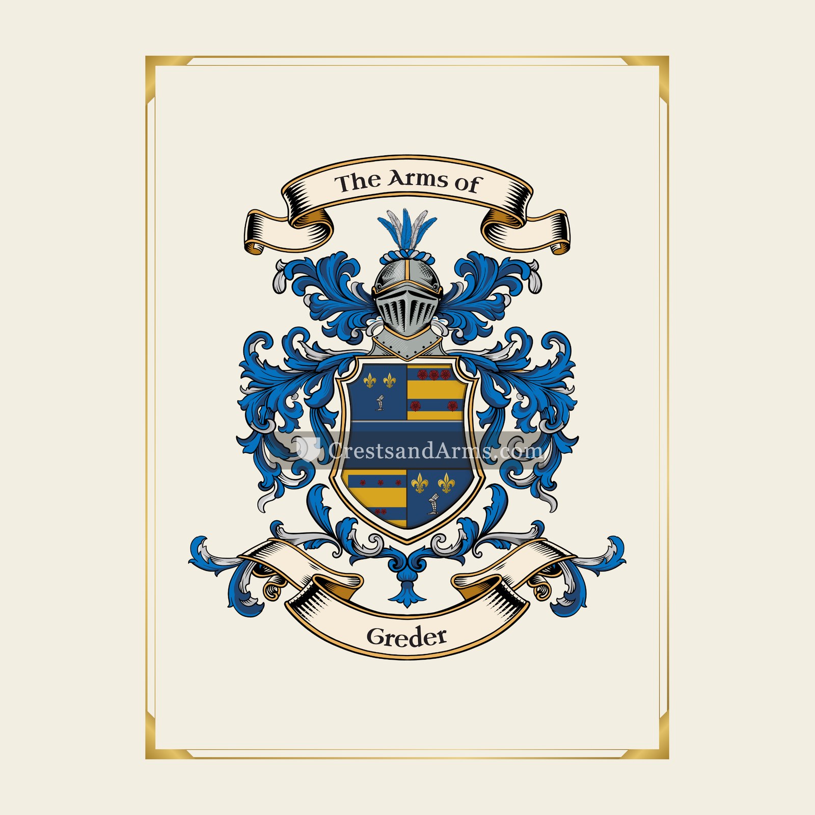 With gold border