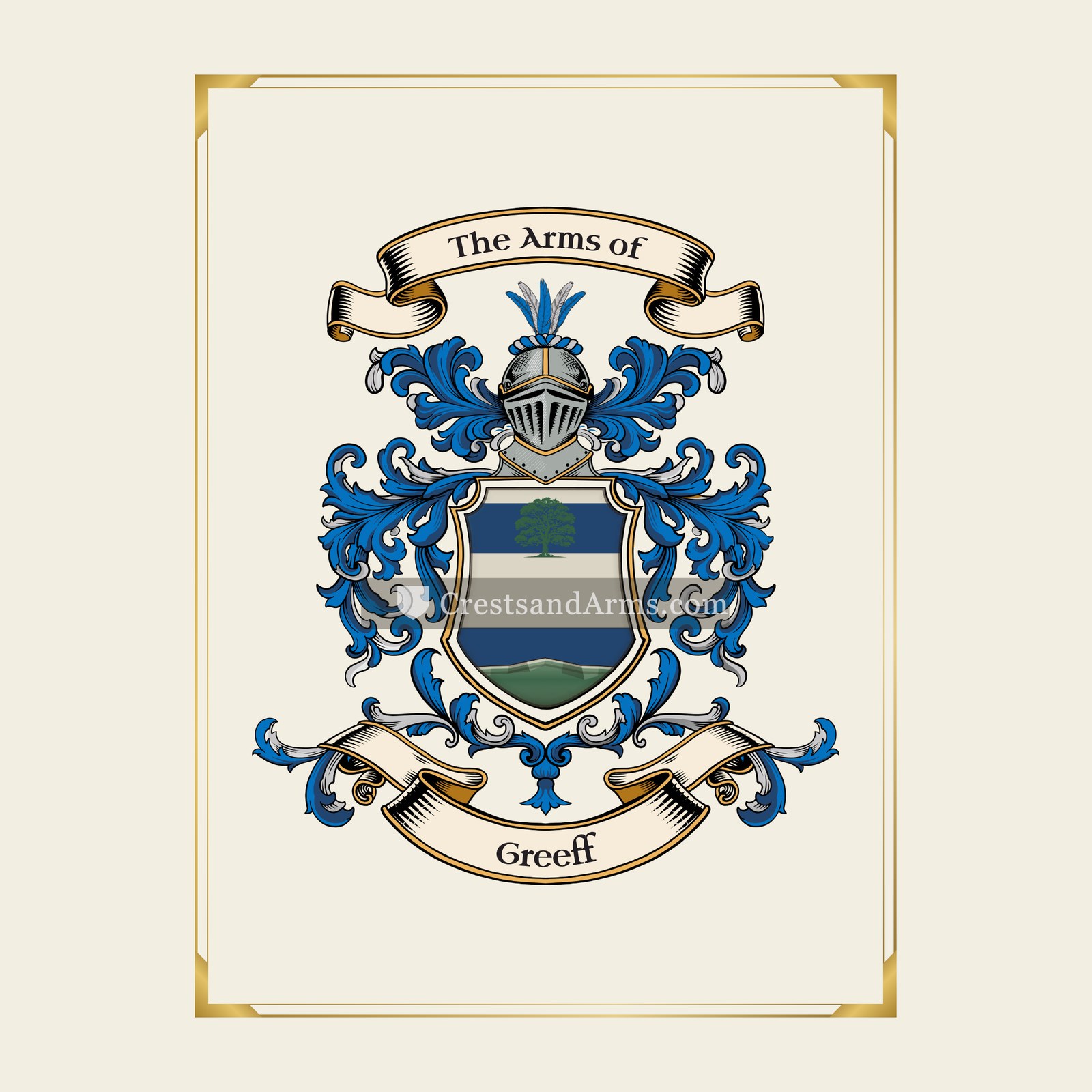 With gold border