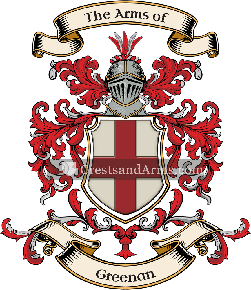 The Greenan coat of arms, drawn from the recorded blazon