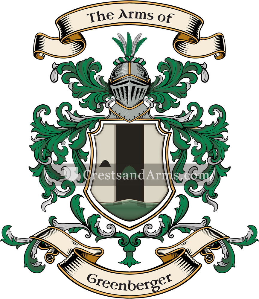 The Greenberger coat of arms, drawn from the recorded blazon