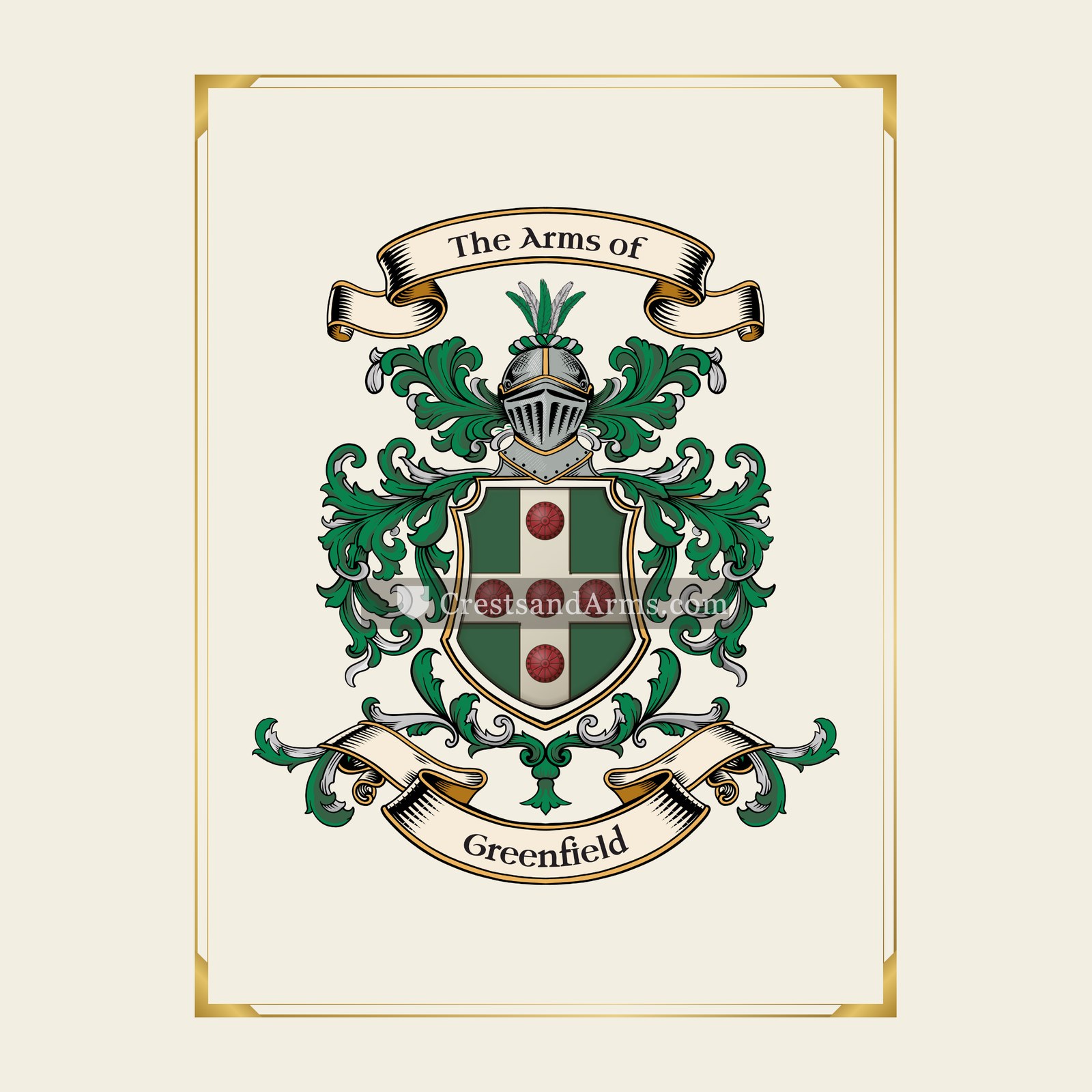 With gold border