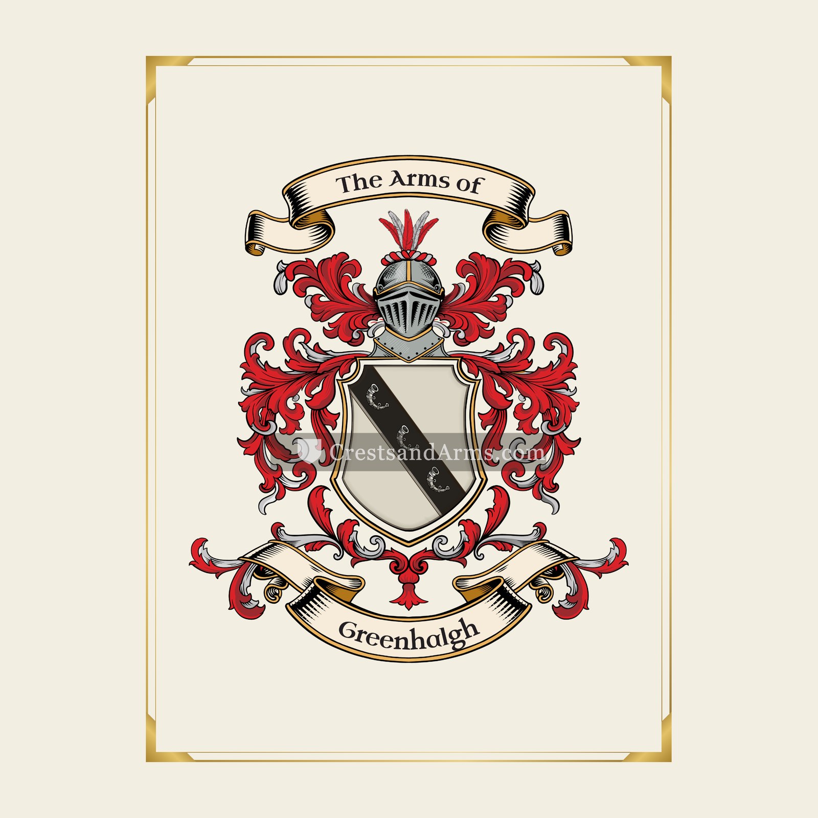 With gold border