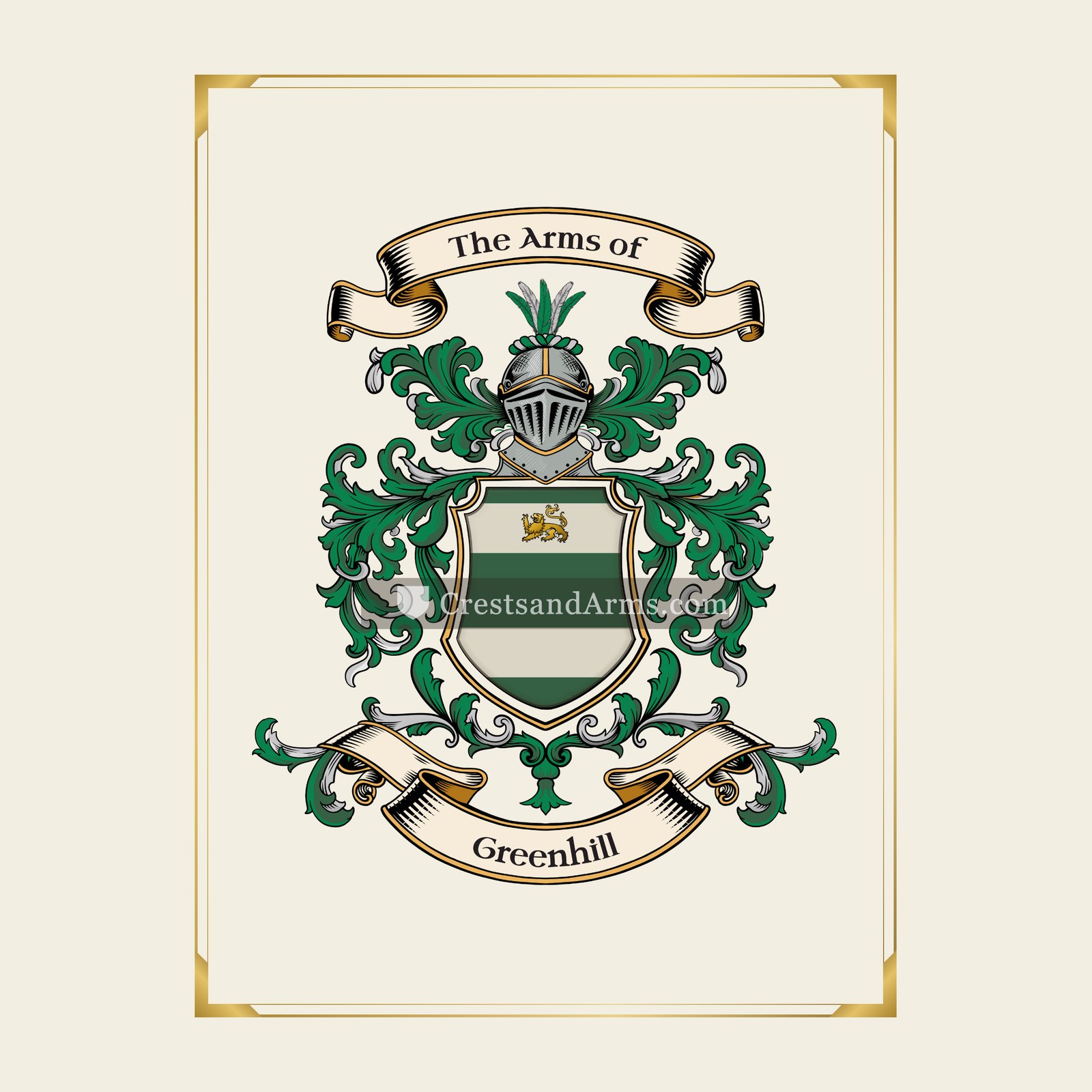 With gold border
