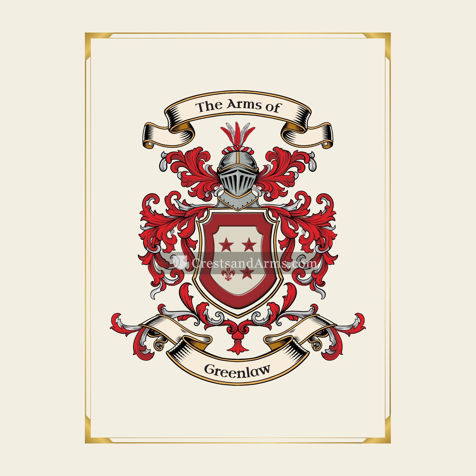 With gold border