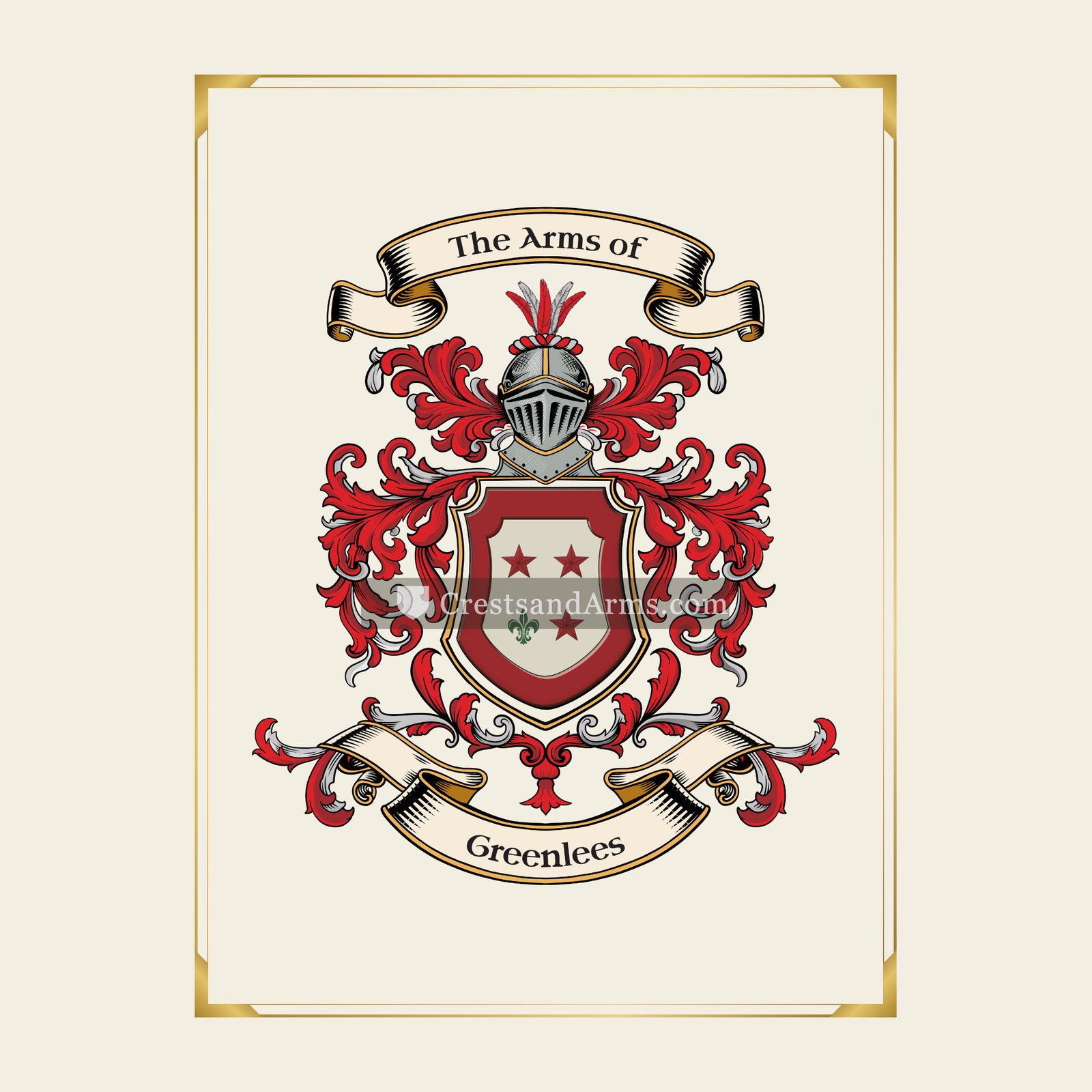 With gold border